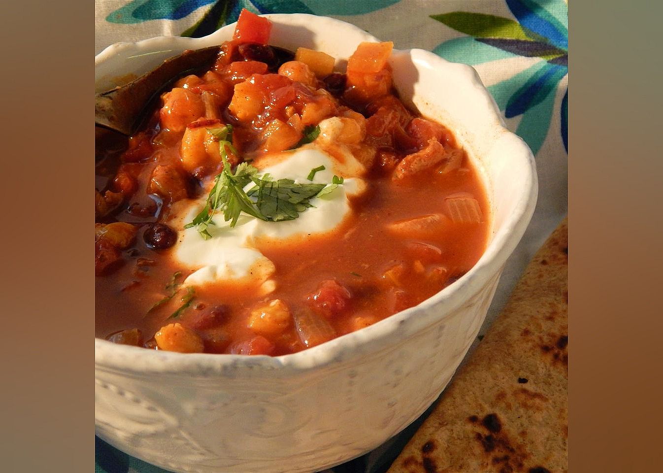 Spicy Chicken and Hominy Mexican Soup