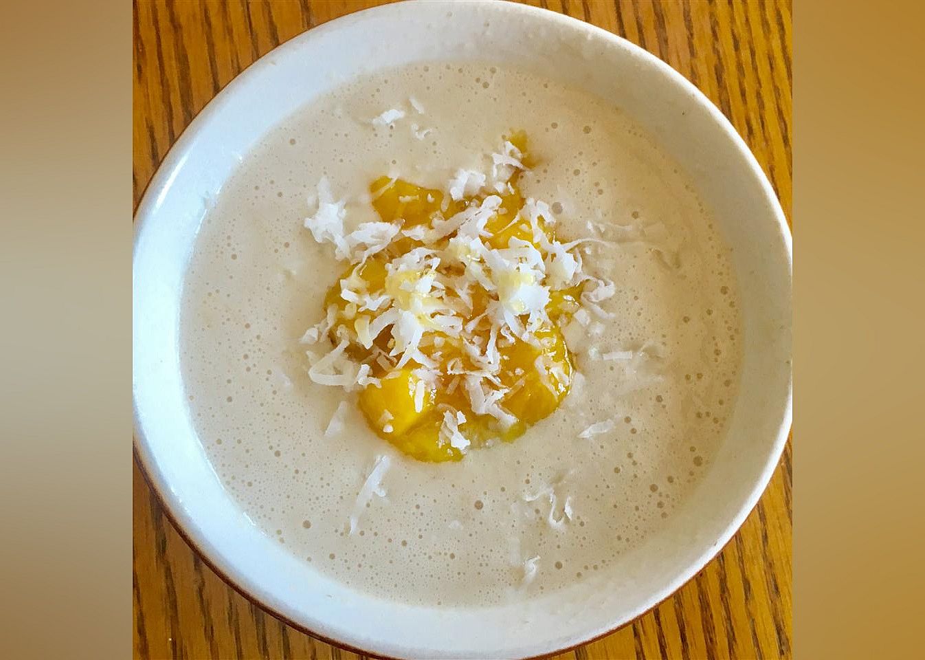 Oat Pudding with Mango and Coconut