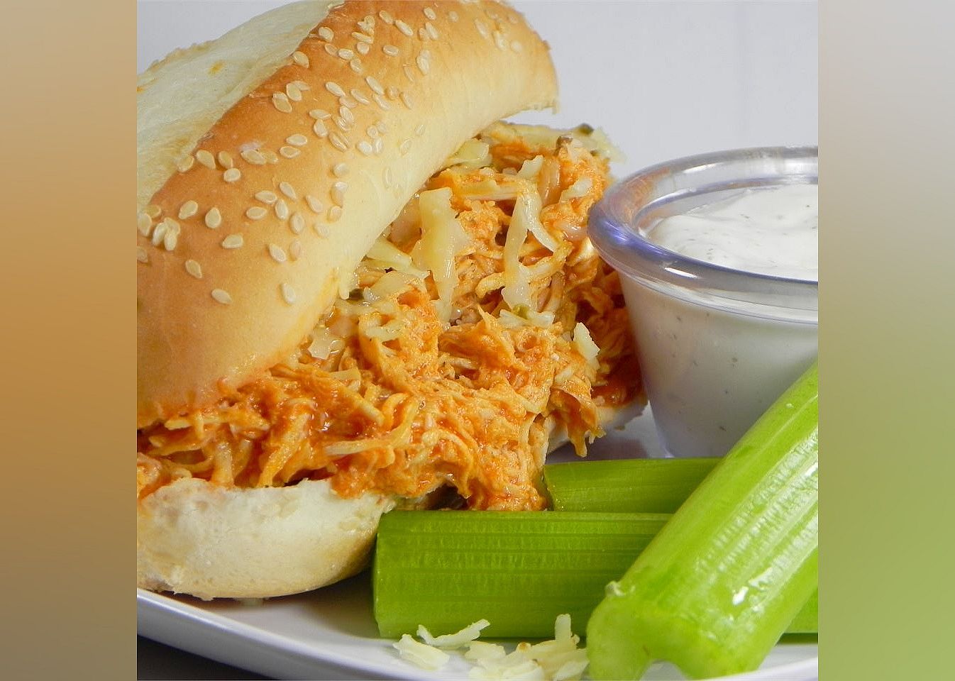 Slow Cooker Buffalo Chicken Sandwiches