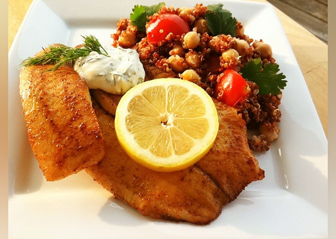 Hudson's Baked Tilapia with Dill Sauce