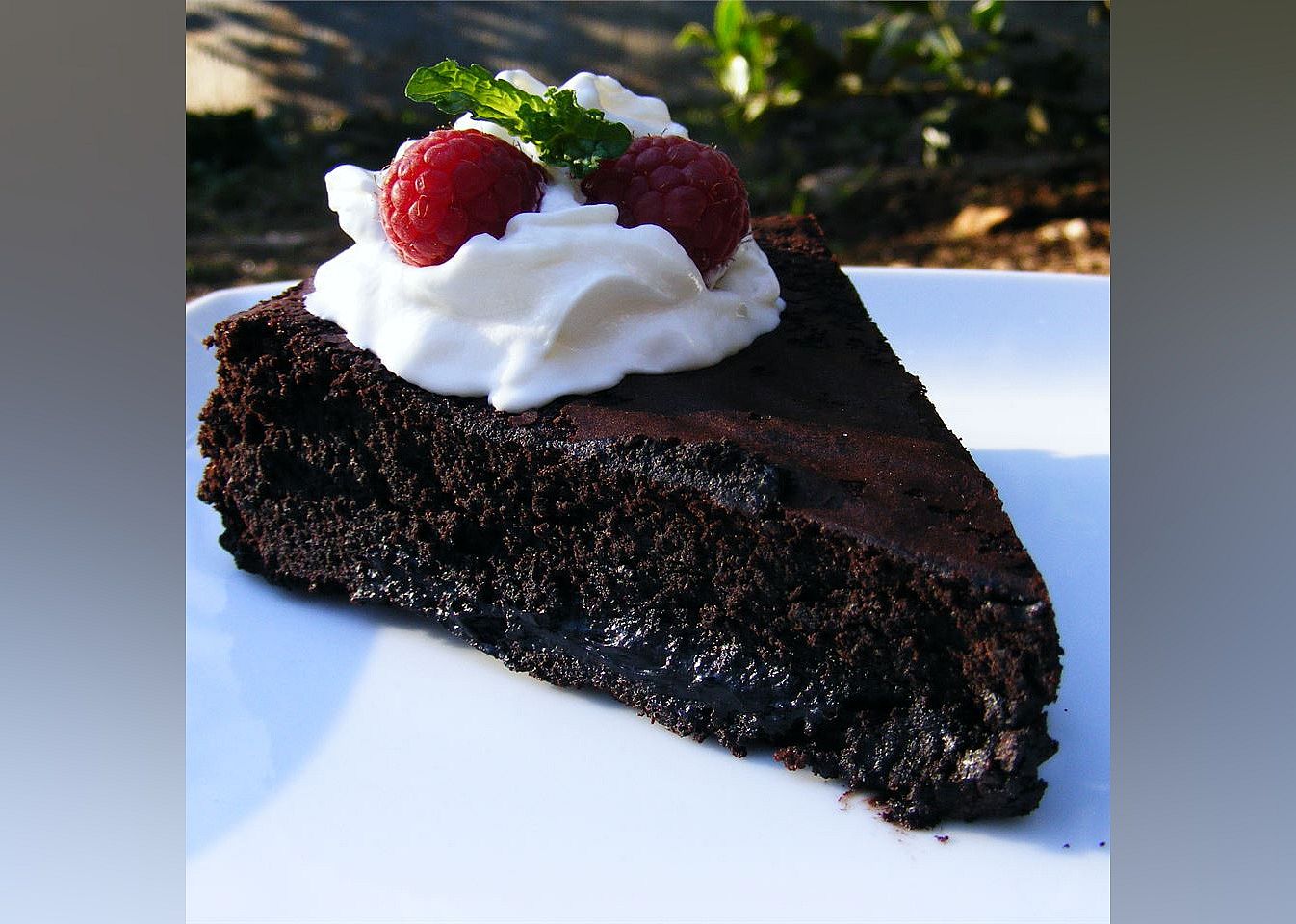 Warm Flourless Chocolate Cake with Caramel Sauce