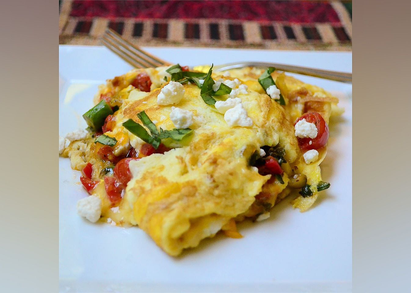 Greek Omelet with Asparagus and Feta Cheese