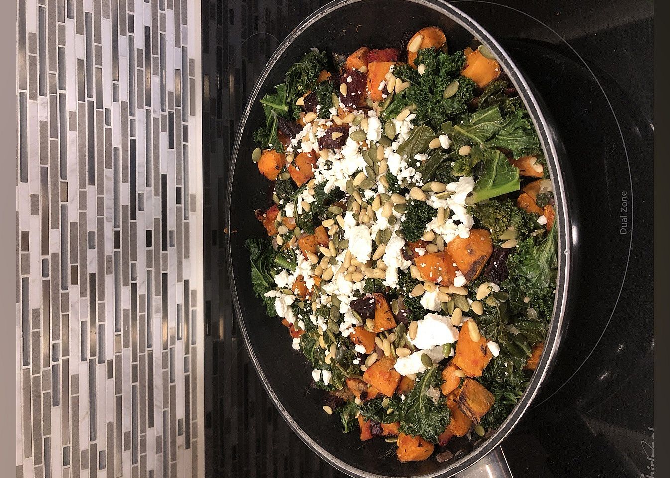 Roasted Yam and Kale Salad