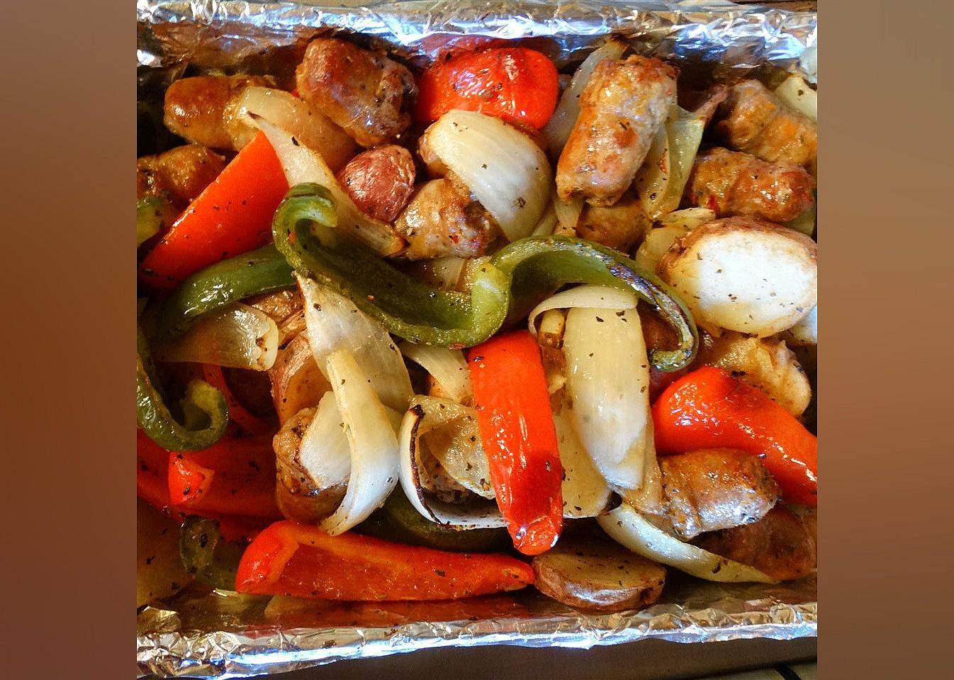 Sausage, Peppers, Onions, and Potato Bake