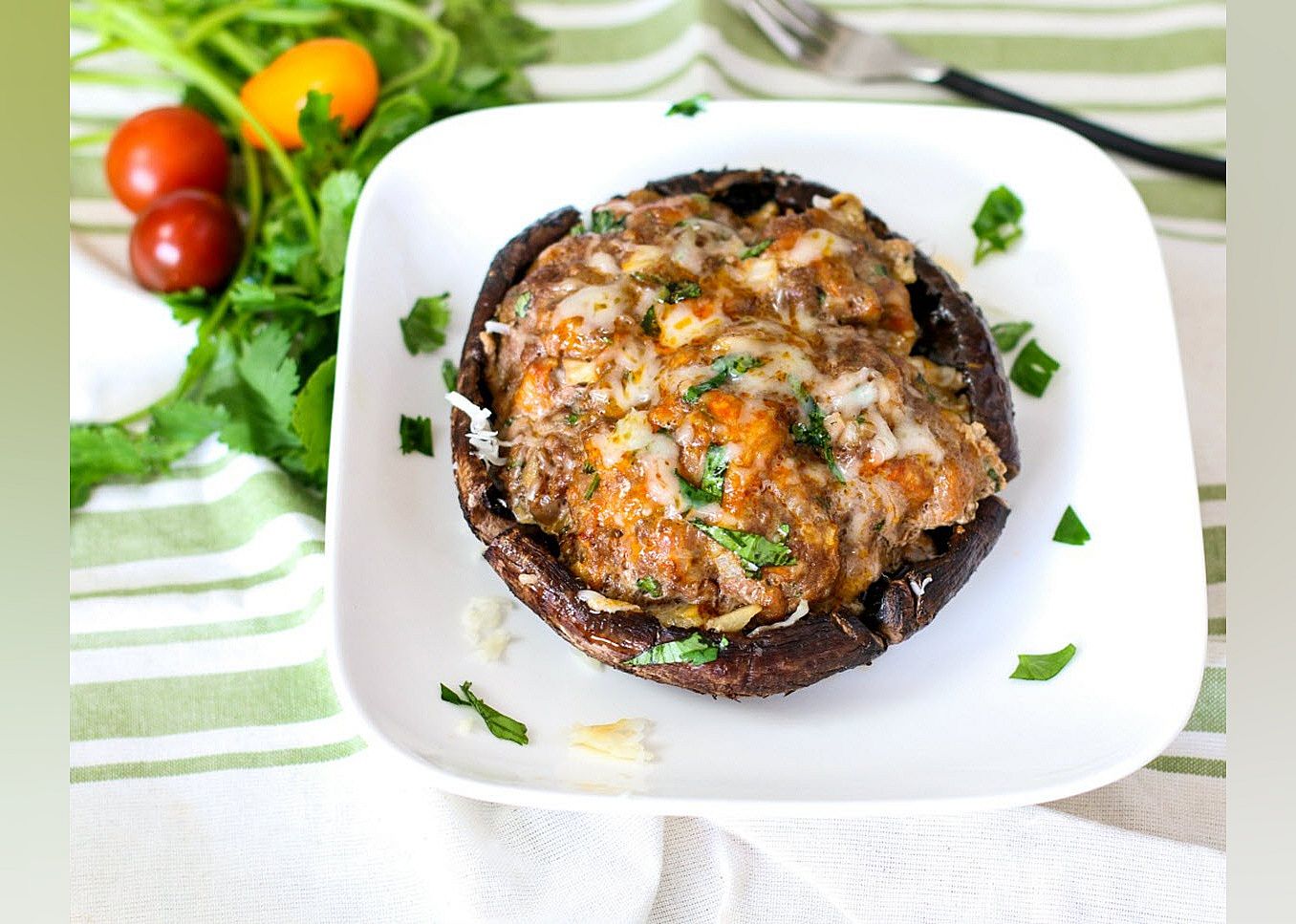Mushroom Cap Chorizo Burger