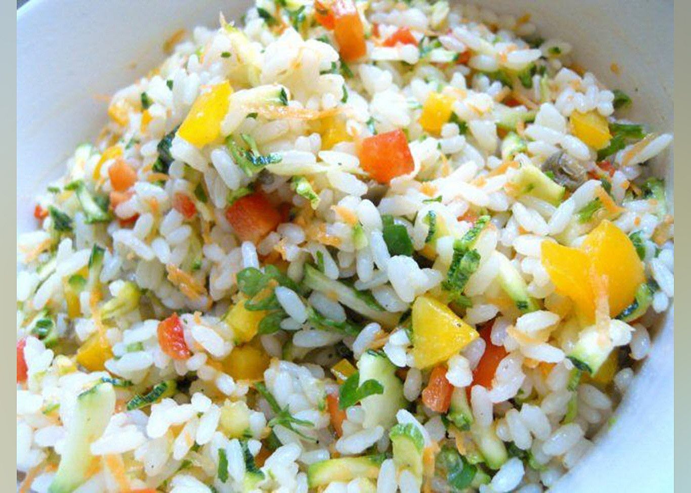 Mediterranean Rice Salad with Vegetables