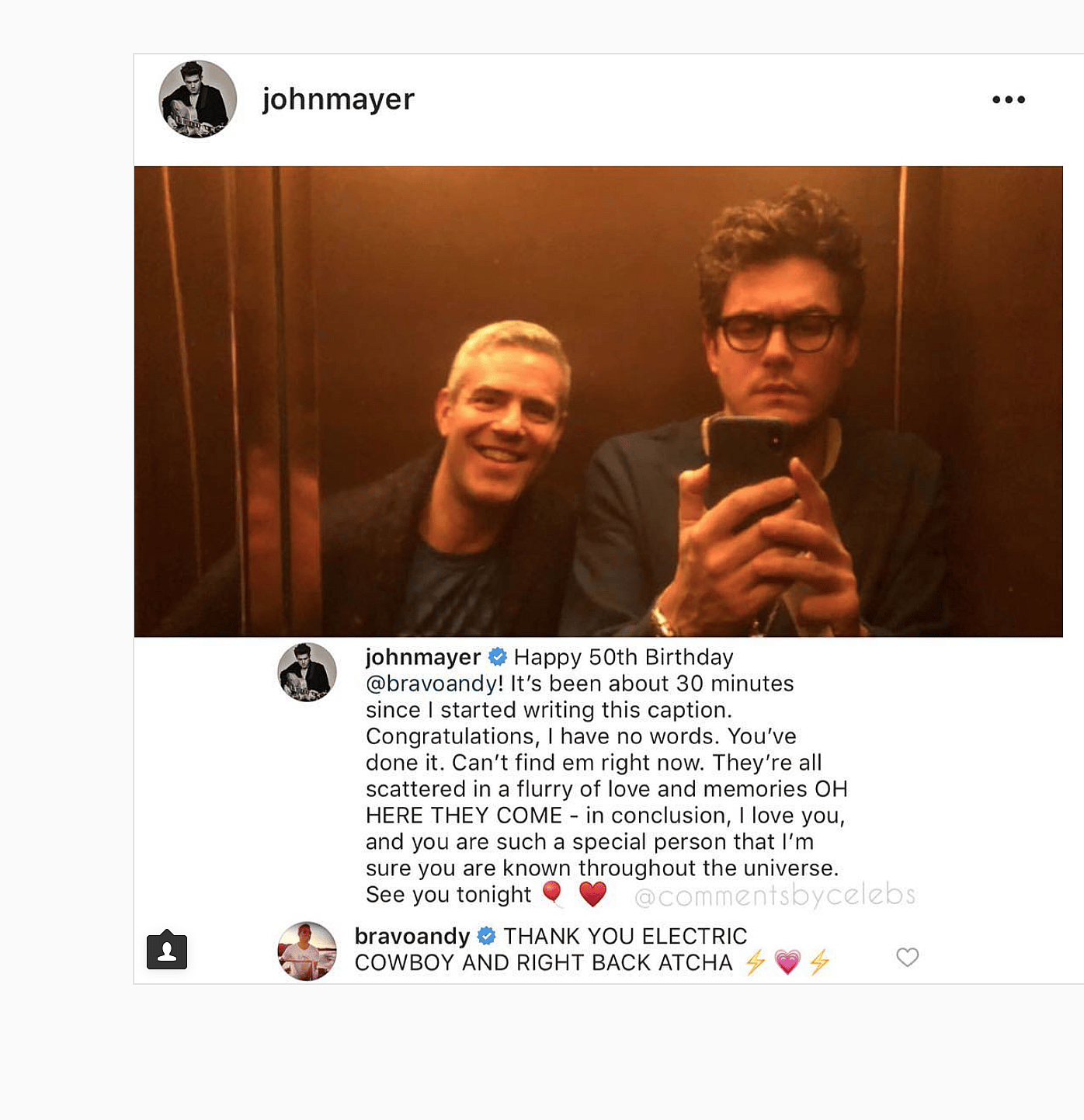 John Mayer and Andy Cohen
