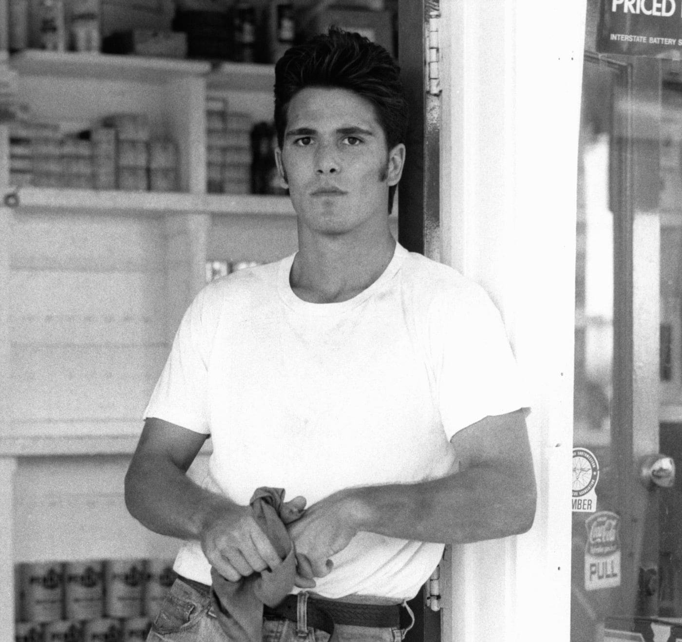 Black and white photo of Michael Schoeffling.