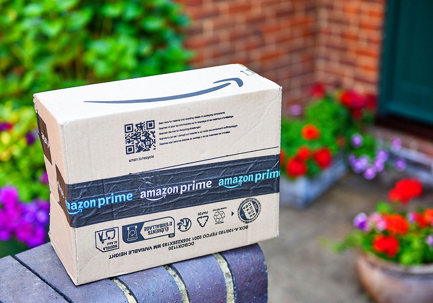 A close up of Amazon Prime delivery.