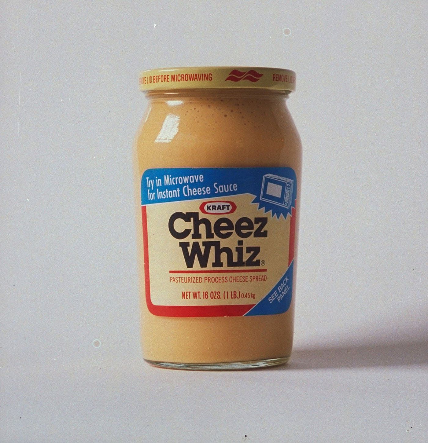 A bottle of Kraft Cheez Whiz.