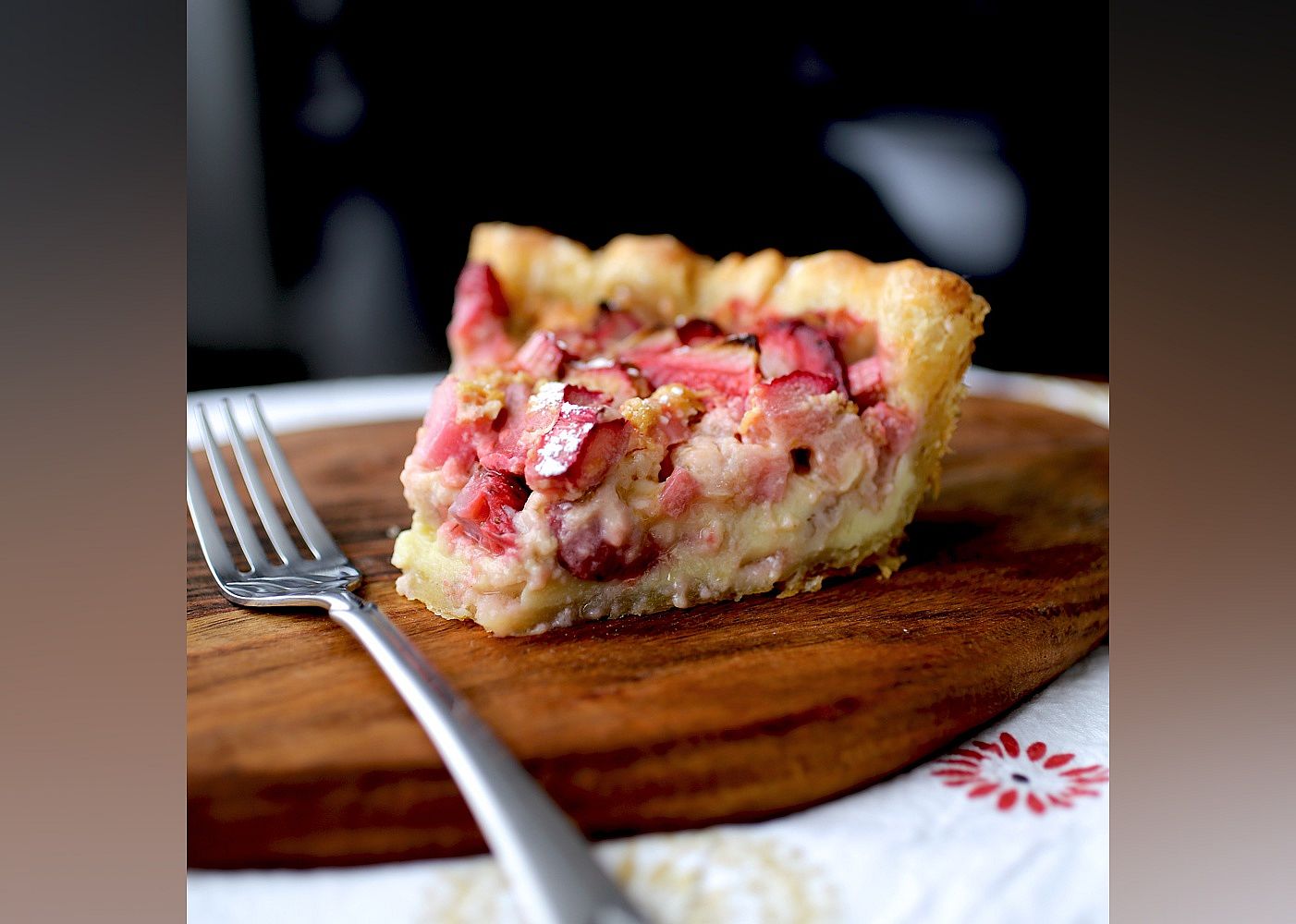 Strawberry Rhubarb Custard Pie