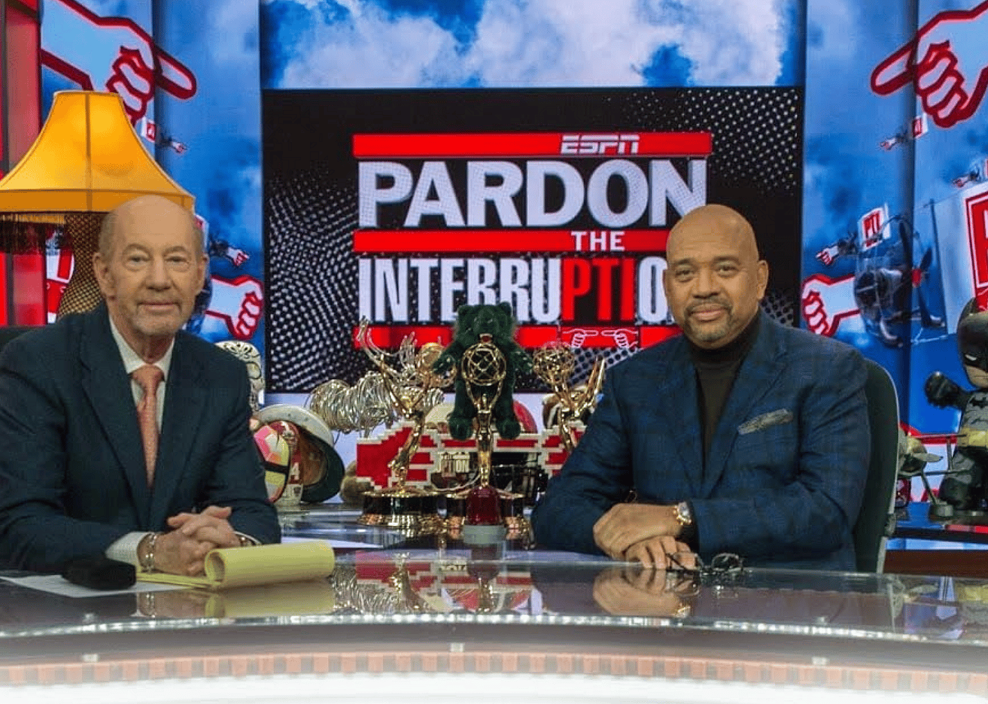 On the set of "Pardon the Interruption".