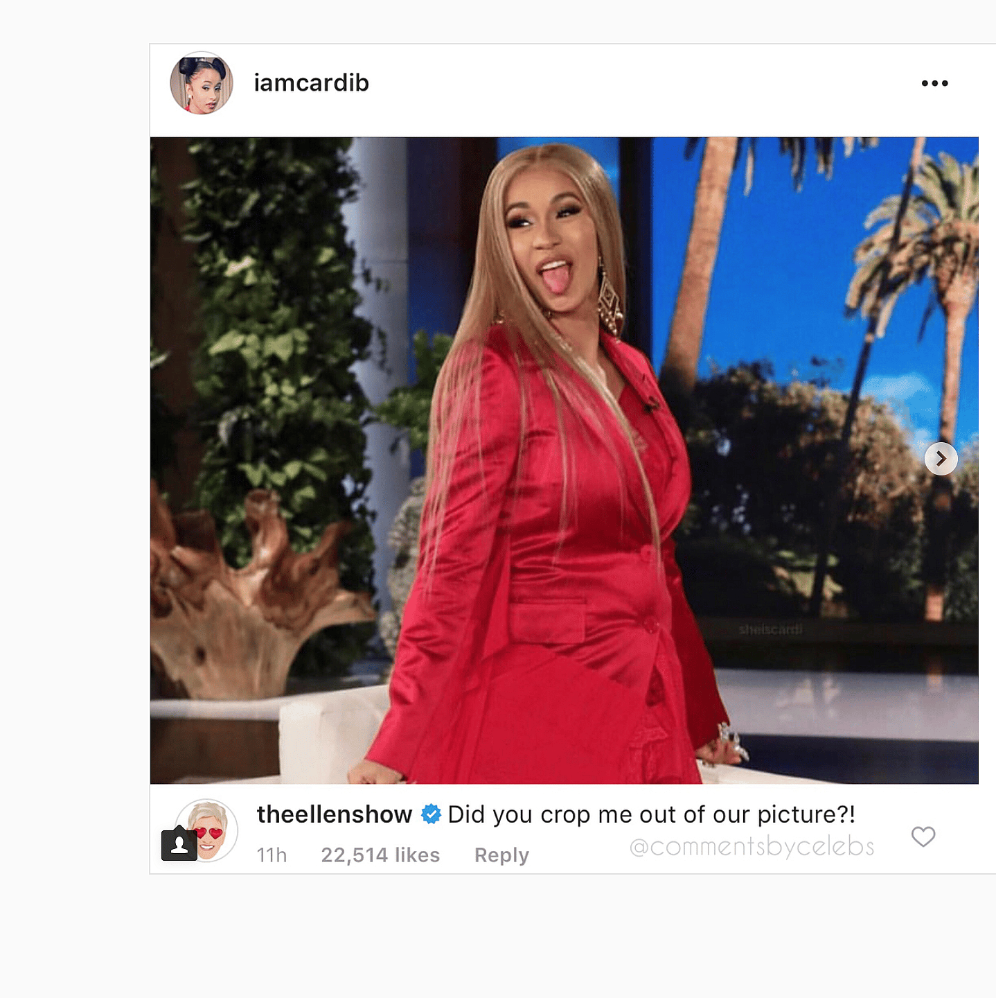 Cardi B and Ellen DeGeneres