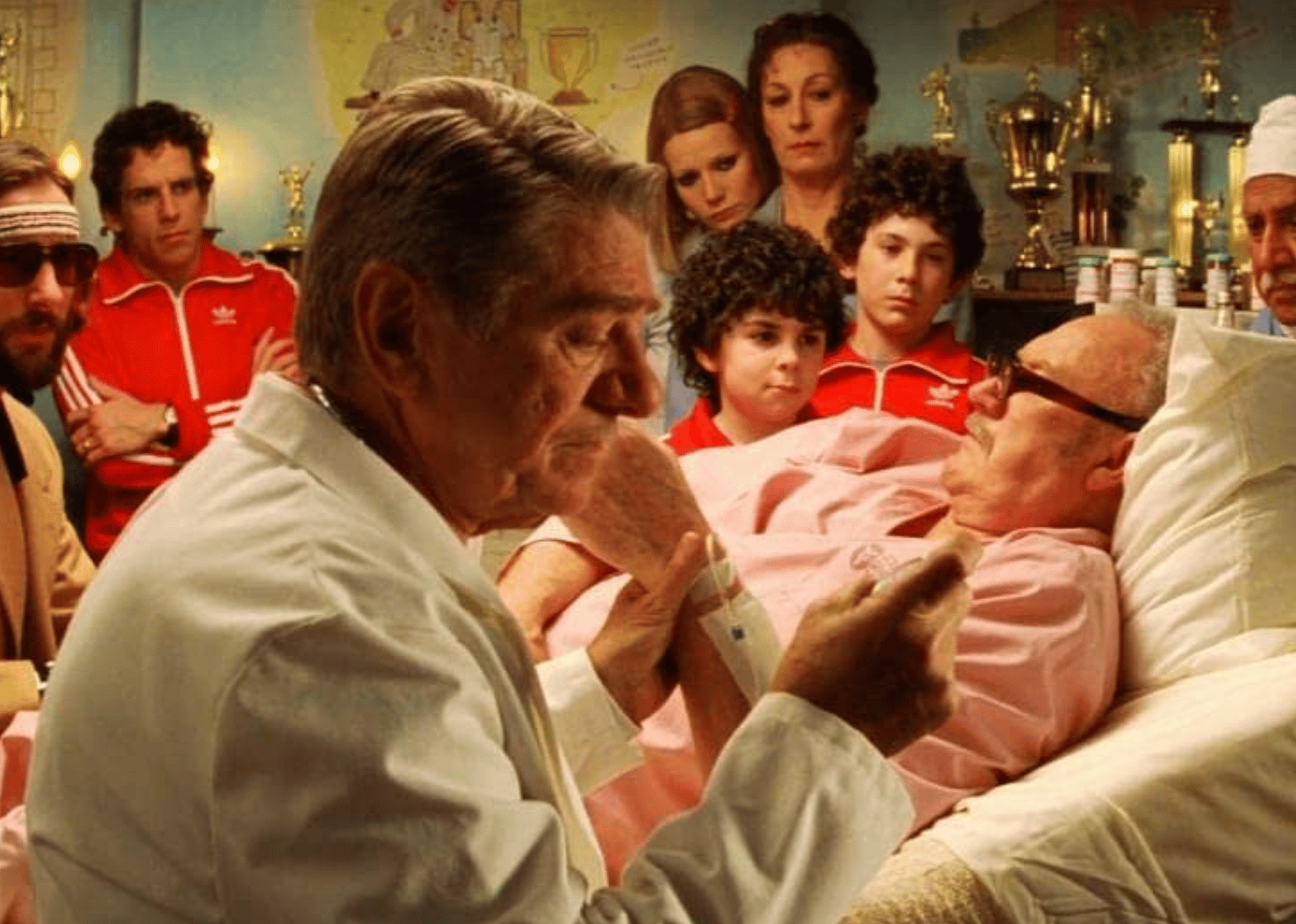 The cast of "The Royal Tenenbaums in a scene