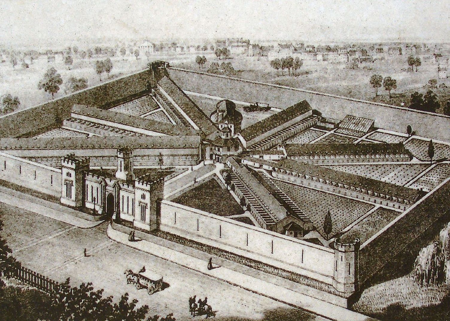 1829: Eastern State Penitentiary becomes first “modern” prison