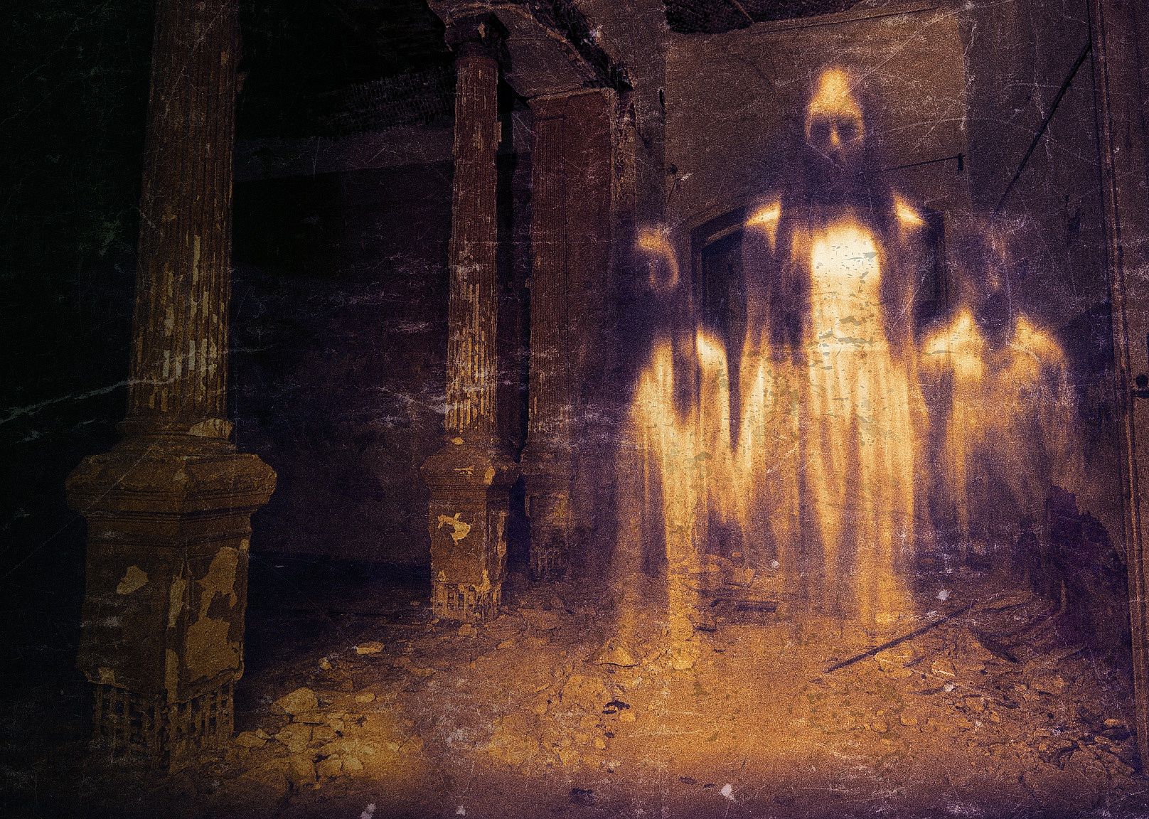 A blurry image of ghosts.
