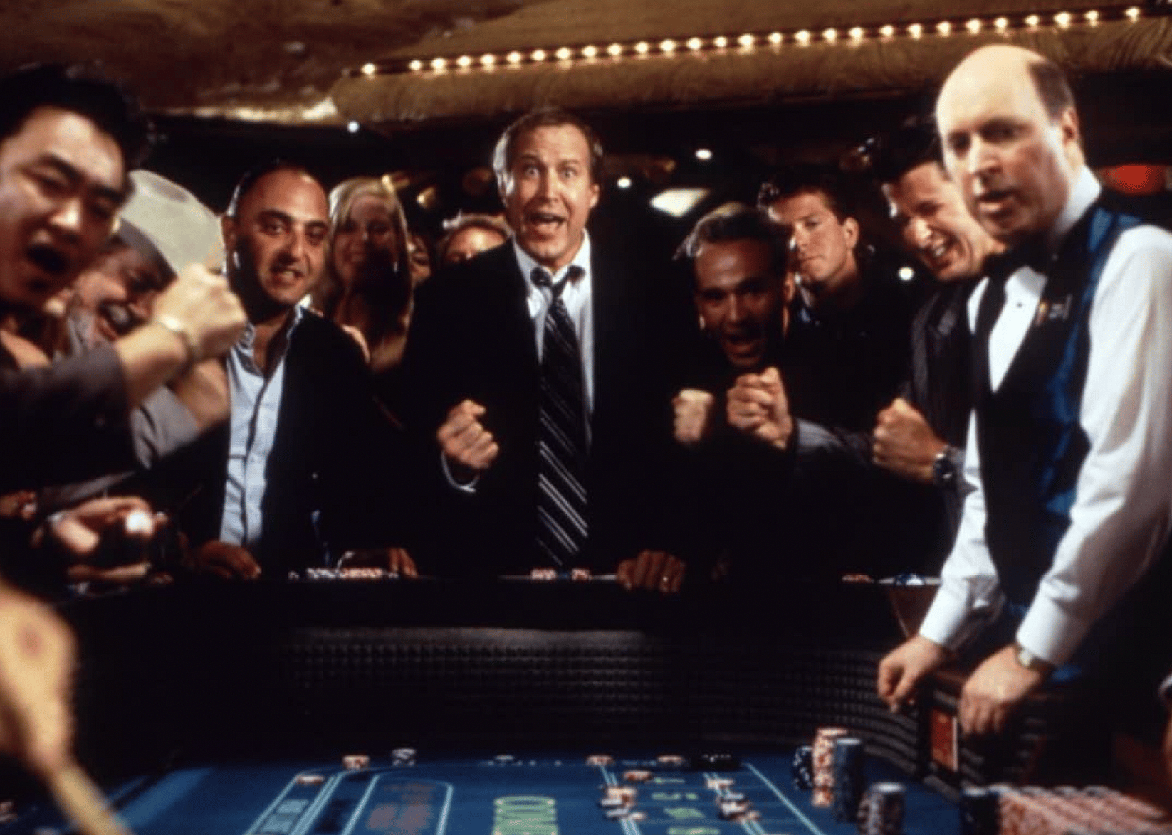 Chevy Chase and Nick Mazzola in "Vegas Vacation"