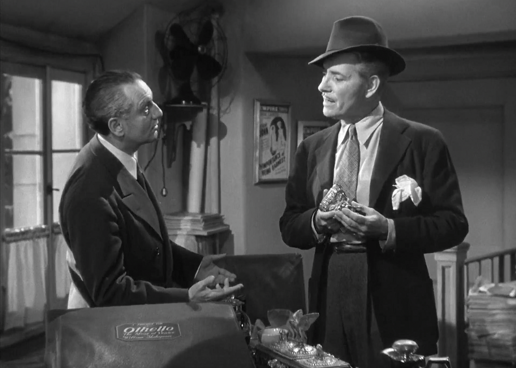 Ronald Colman and Philip Loeb in a scene from "A Double Life"