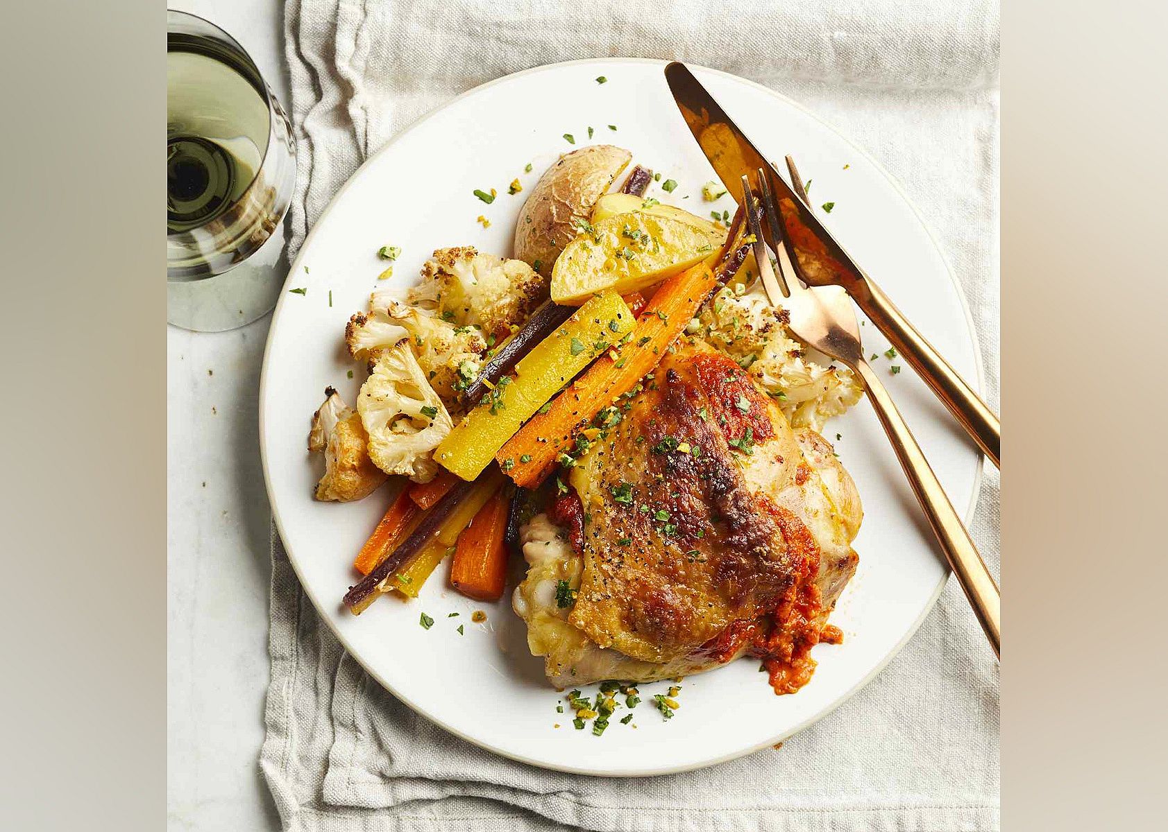 Sheet Pan Harissa Chicken Dinner