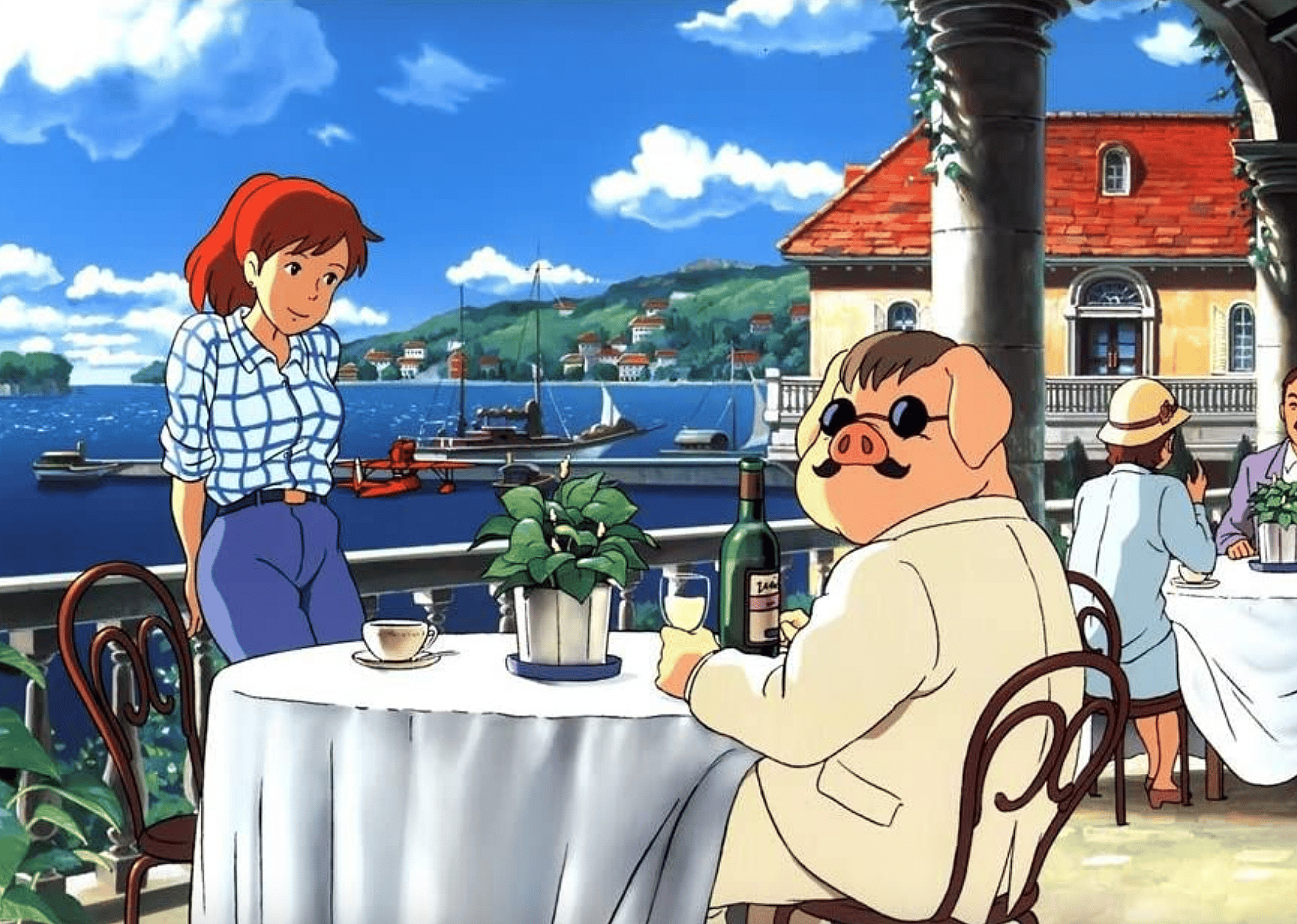 A screengrab of a scene from "Porco Rosso"