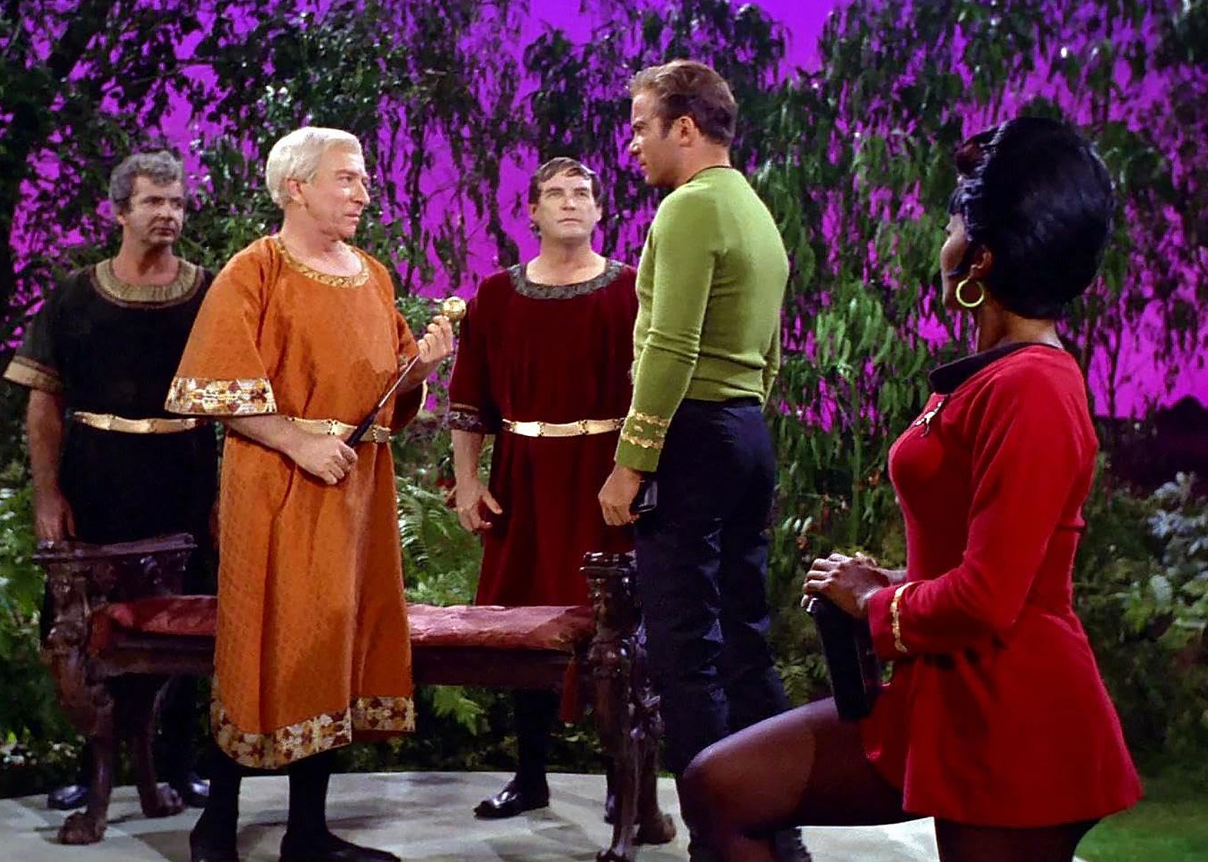 William Shatner, Nichelle Nichols, and Vic Perrin in Star Trek.