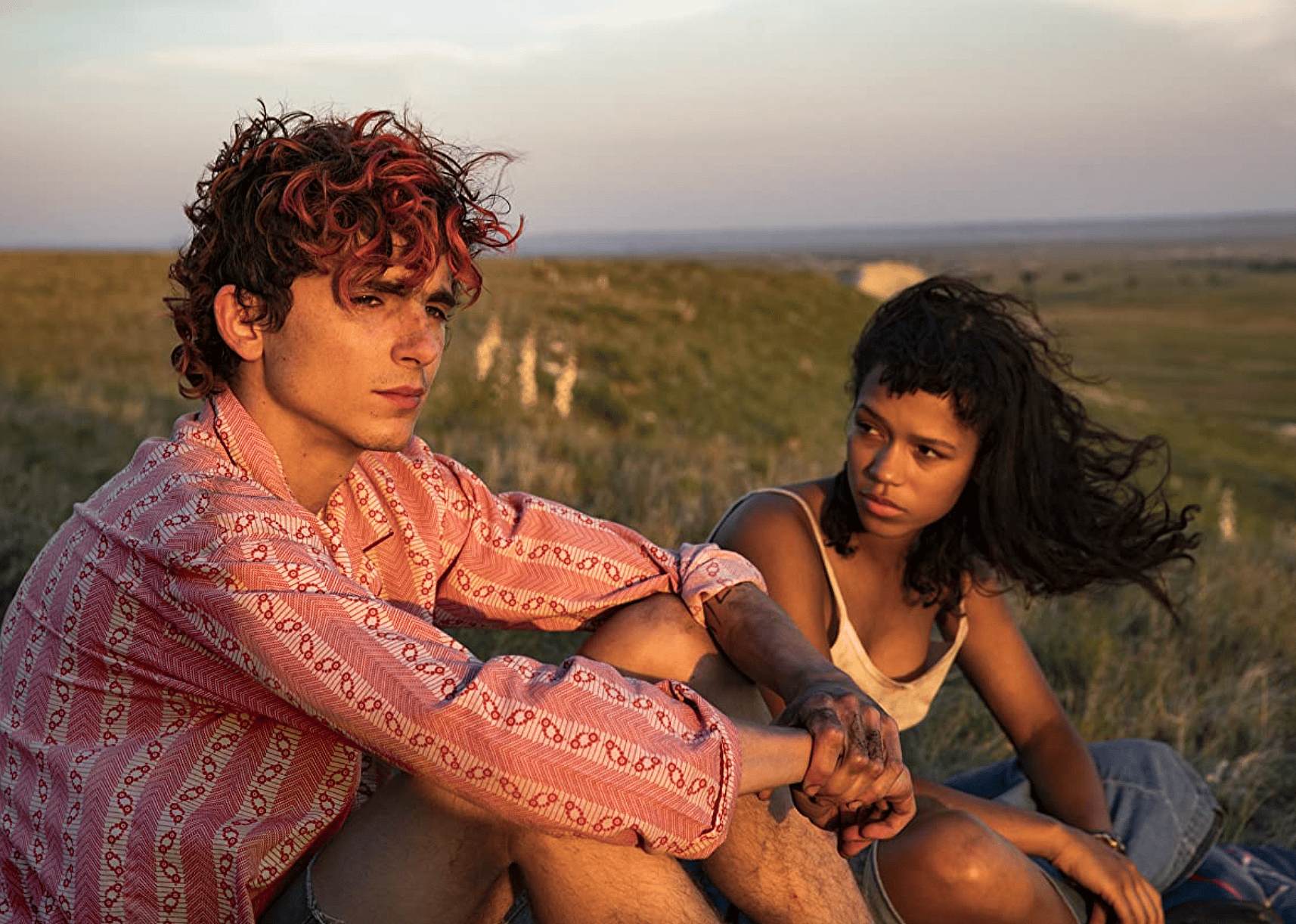 Timothée Chalamet and Taylor Russell in "Bones and All."