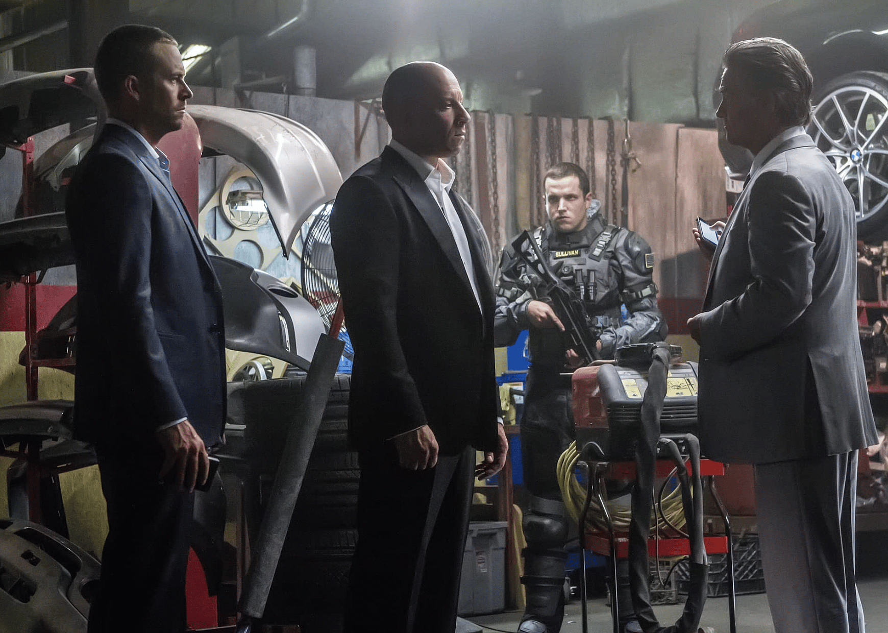 Kurt Russell, Vin Diesel, and Paul Walker in "Furious 7".