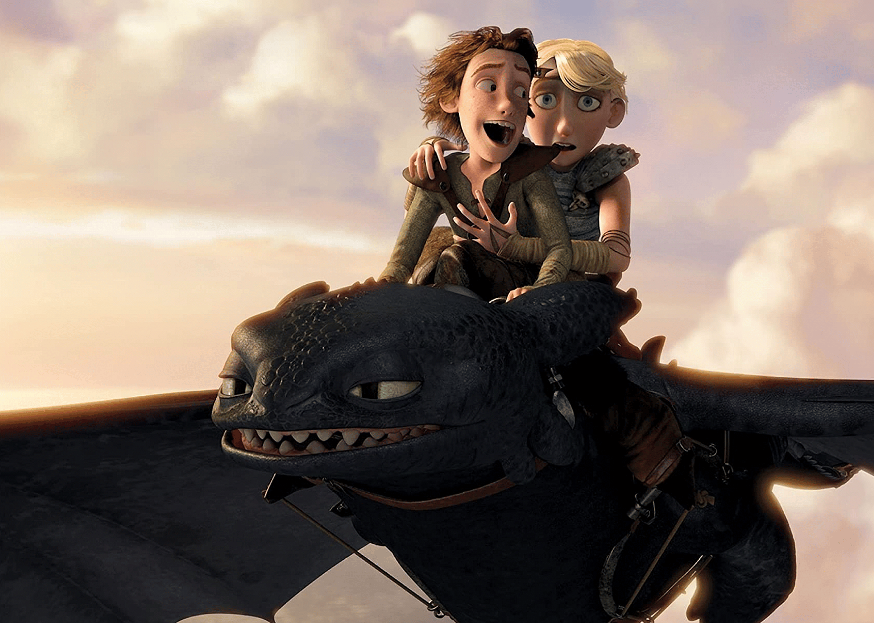 Jay Baruchel and America Ferrera's character in "How to Train Your Dragon".