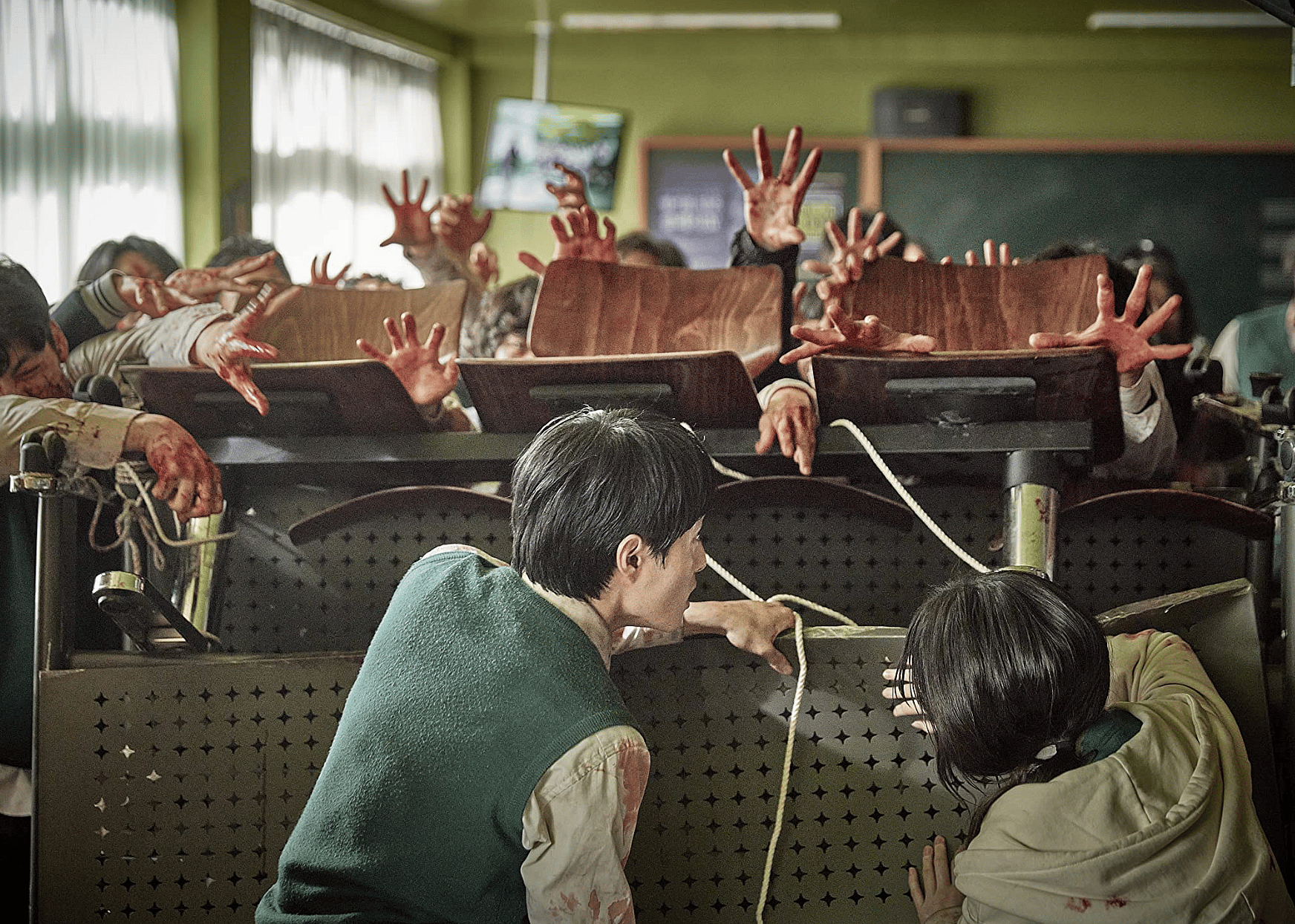 Park Ji-hu and Chan-Young Yoon in "All of Us Are Dead."