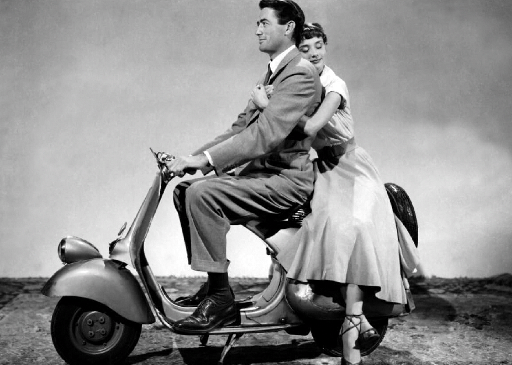 Audrey Hepburn and Gregory Peck in "Roman Holiday".