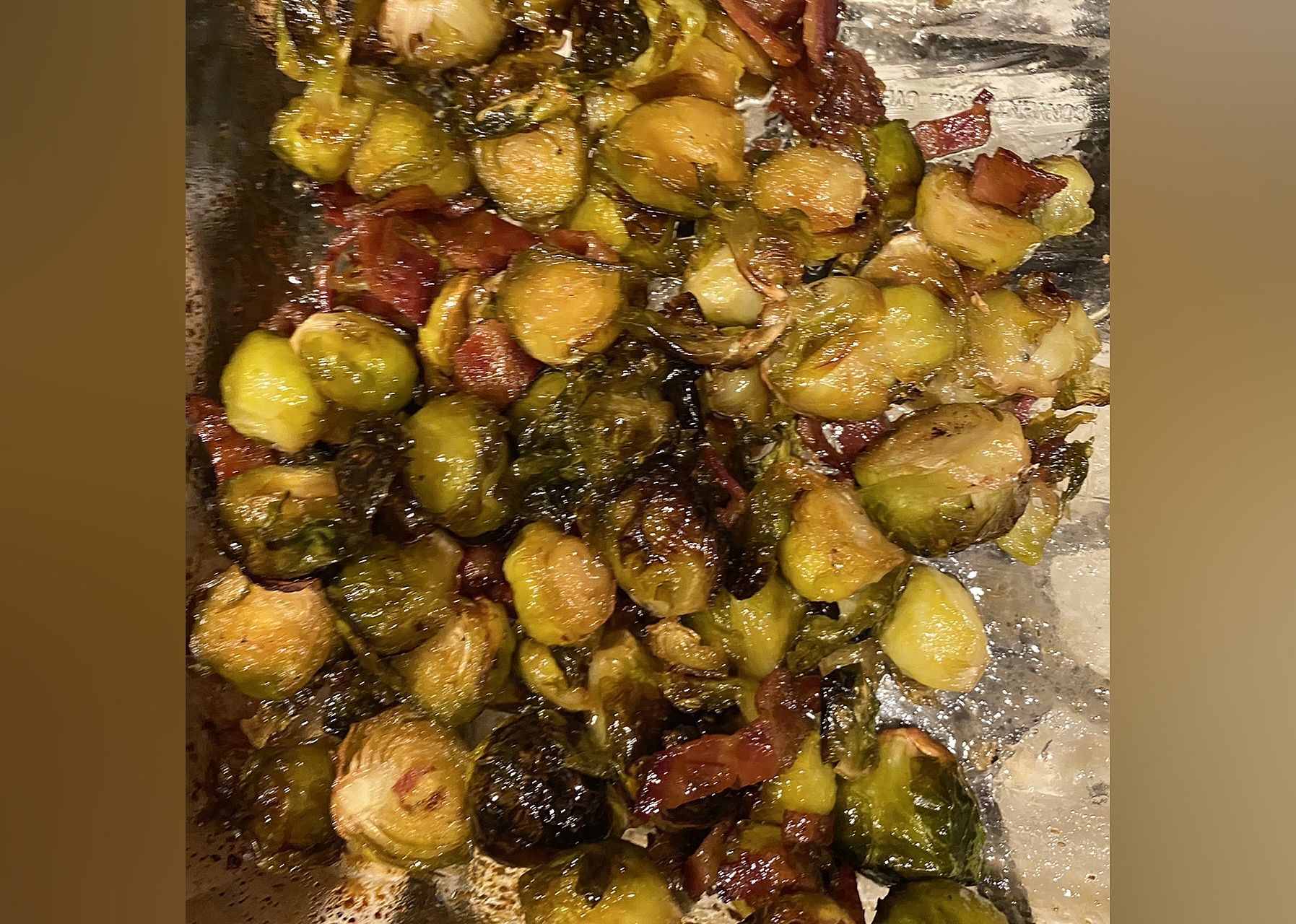Maple Roasted Brussels Sprouts with Bacon