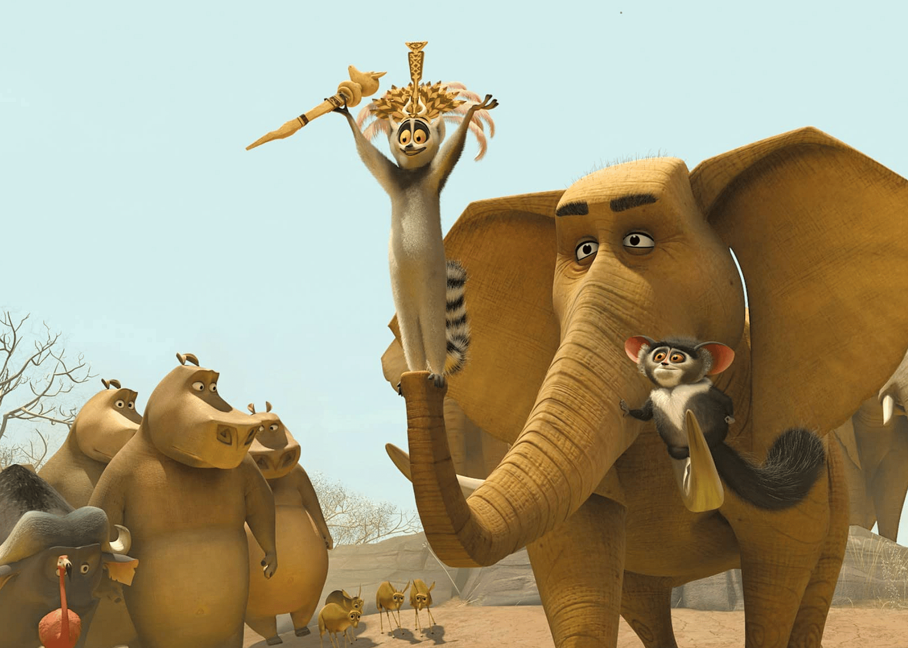 Sacha Baron Cohen and Cedric the Entertainer in "Madagascar: Escape 2 Africa".