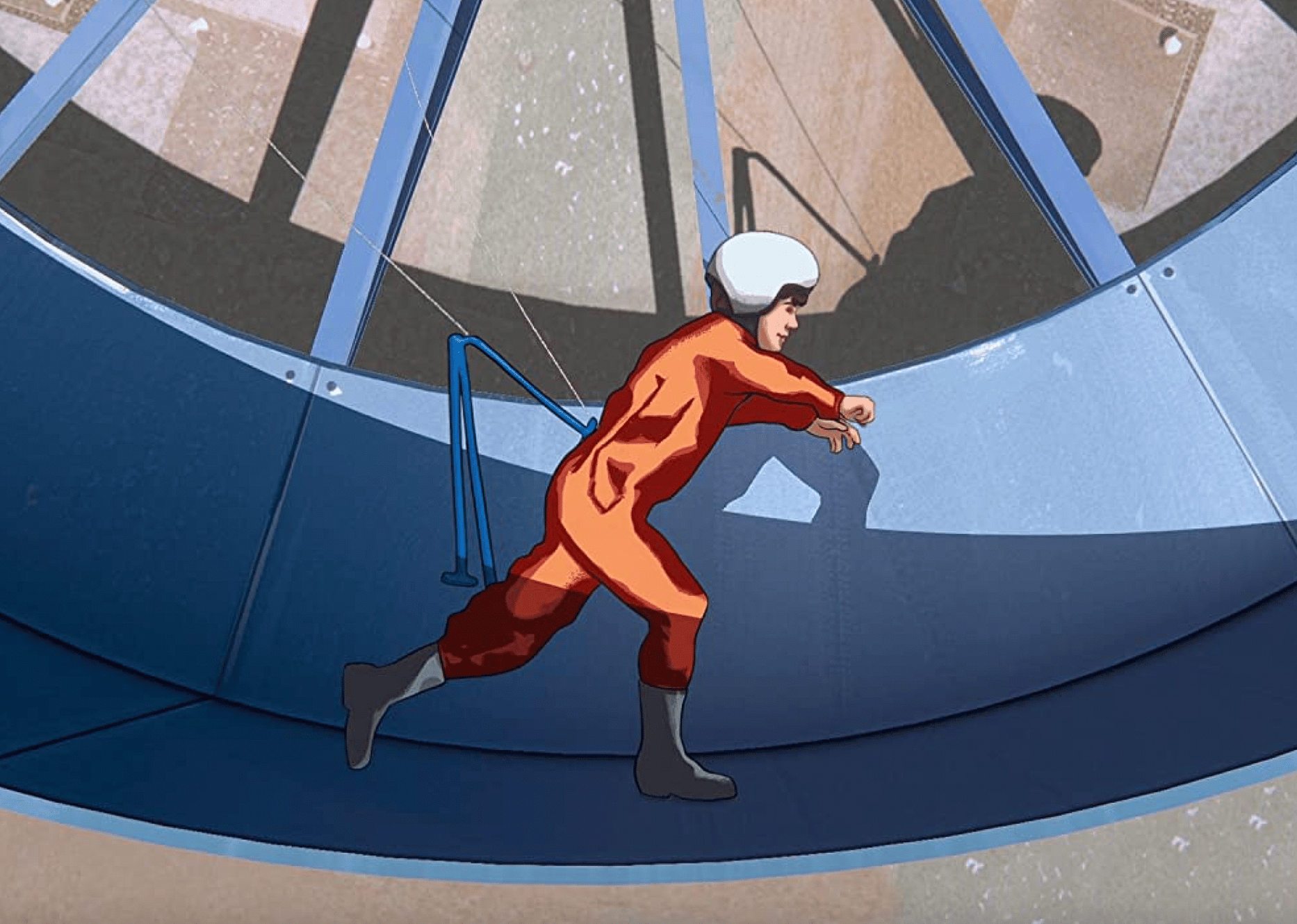 A scene from the animated film "Apollo 10½: A Space Age Childhood."