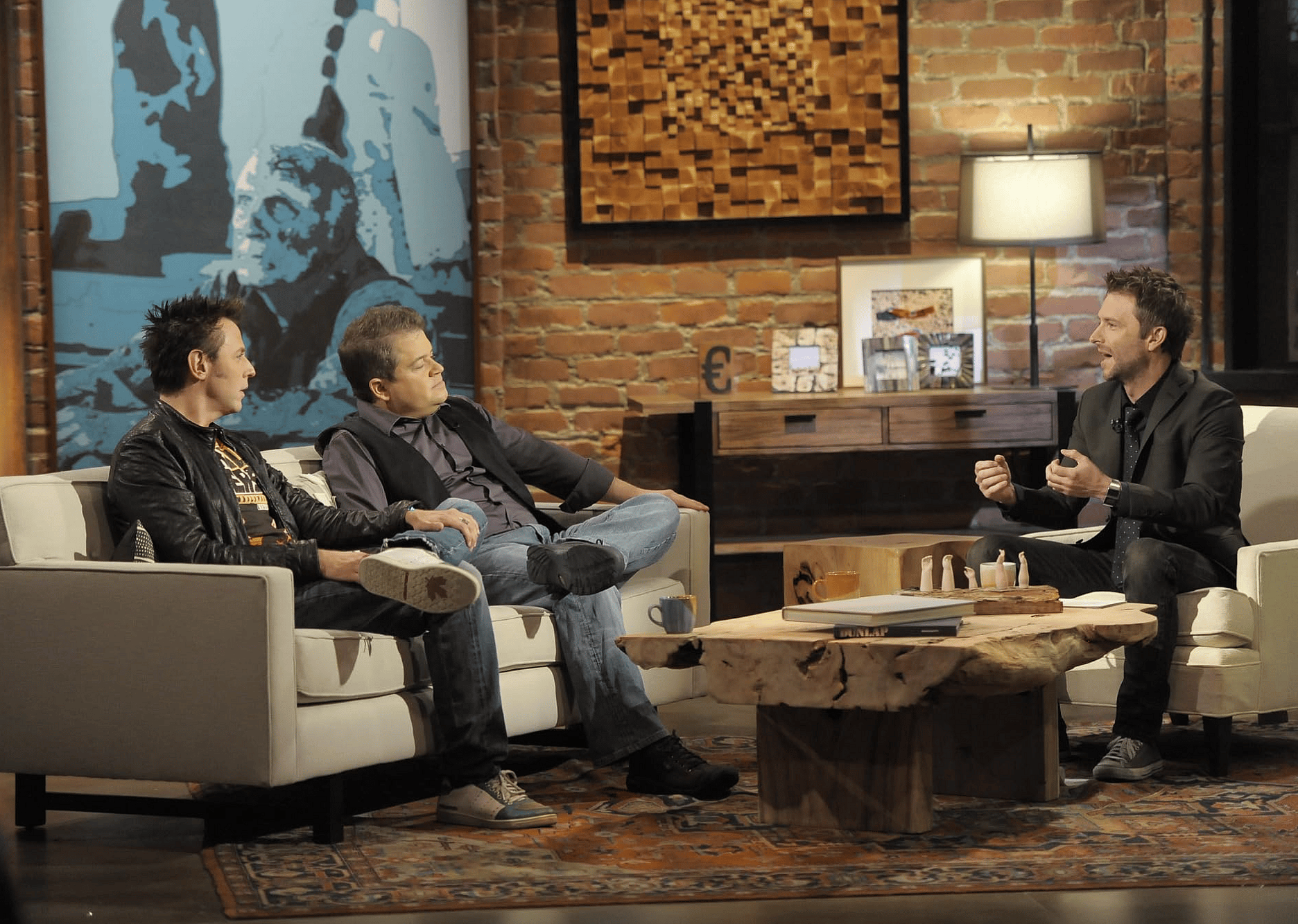 James Gunn, Chris Hardwick, and Patton Oswalt in Talking Dead.