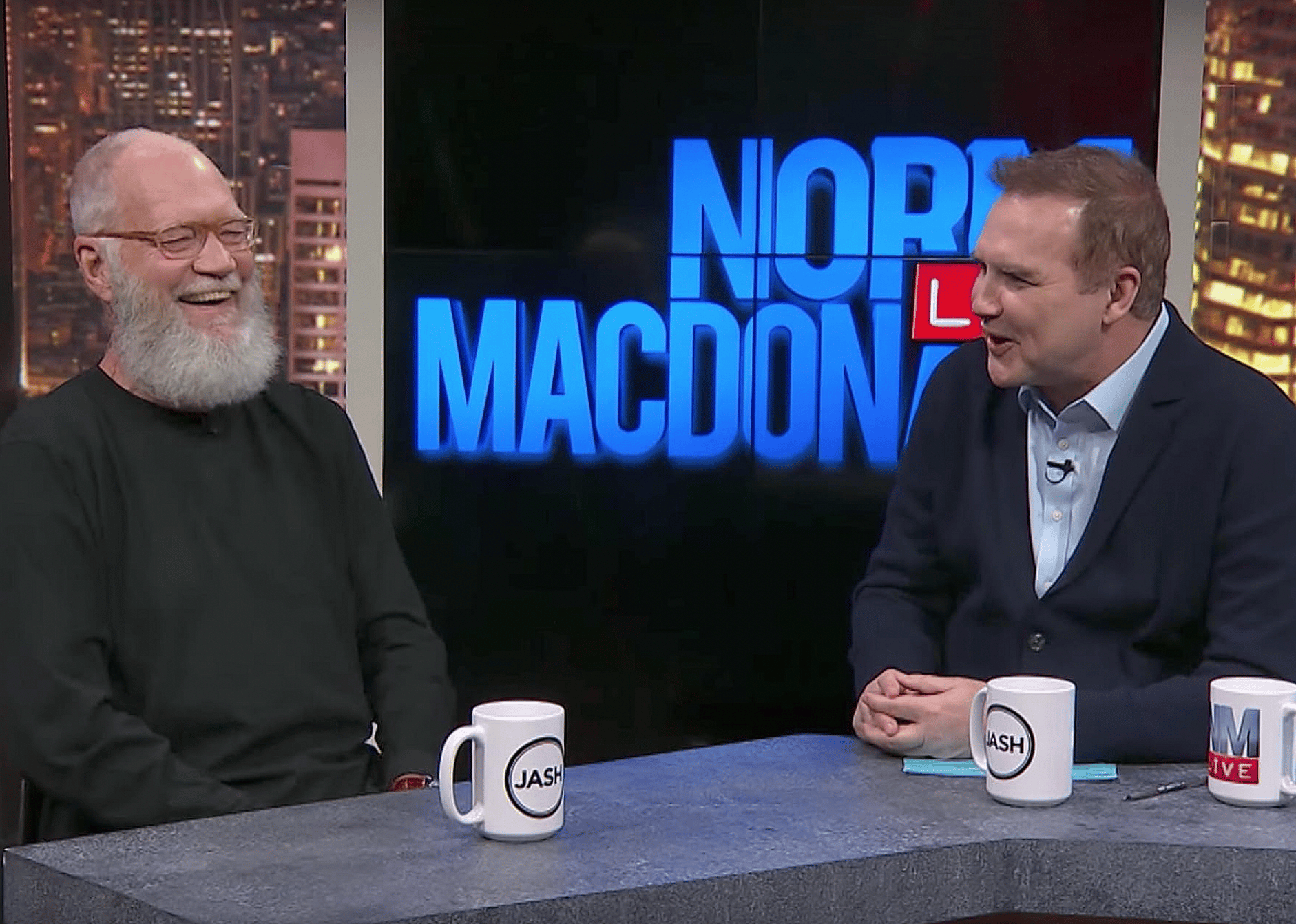 David Letterman and Norm MacDonald in "Norm Macdonald Live".