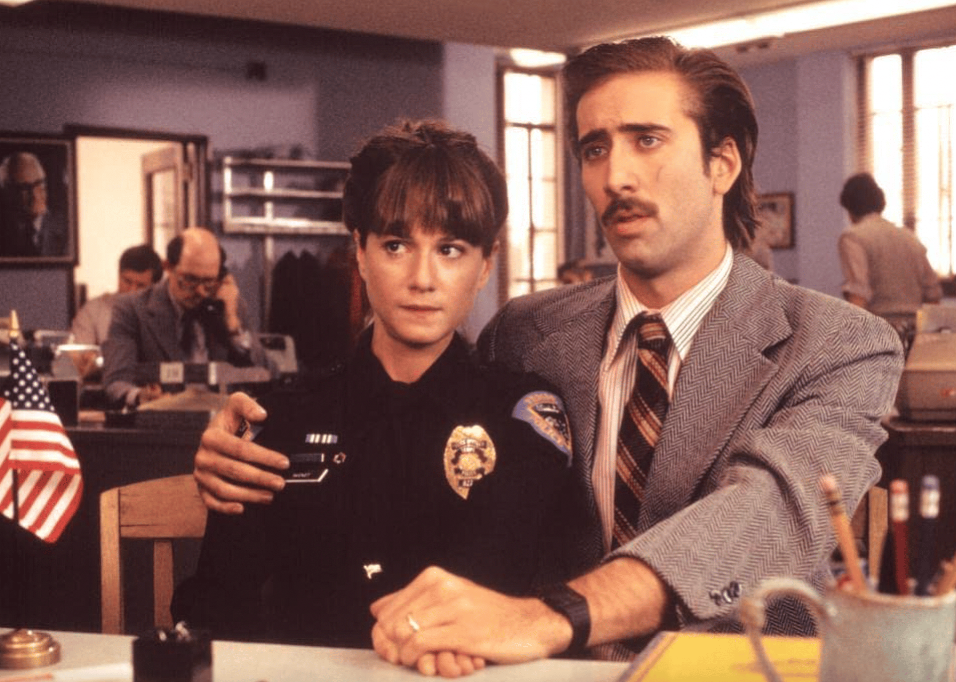 Nicolas Cage and Holly Hunter in "Raising Arizona".