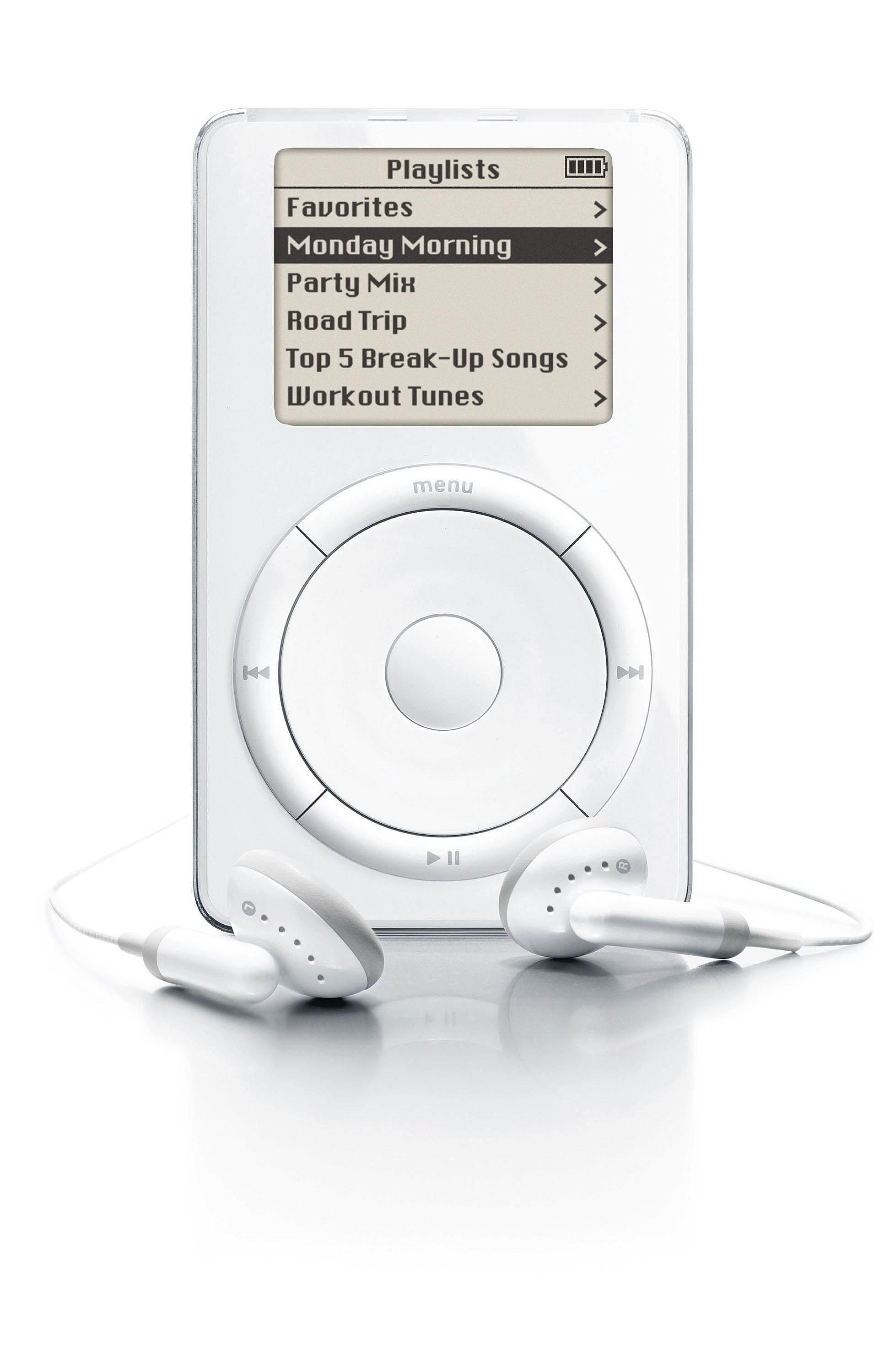 2001: Apple releases its first portable music device