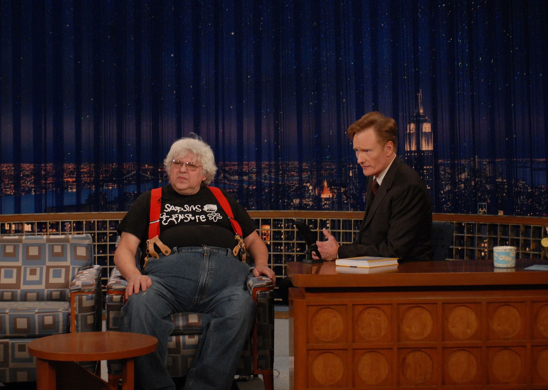 Conan O'Brien and his guest.