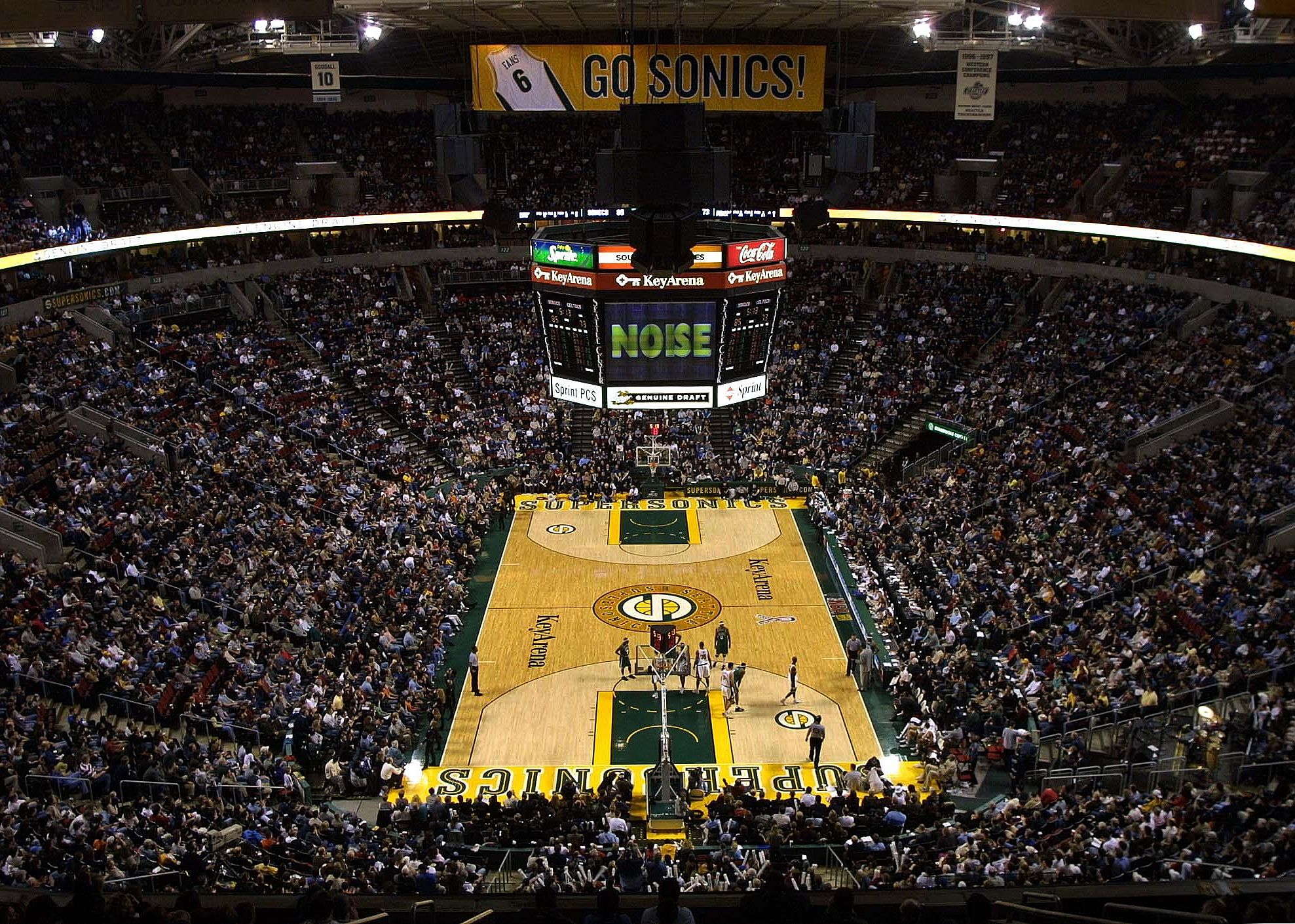 Interior shot of Key Arena in Seattle.