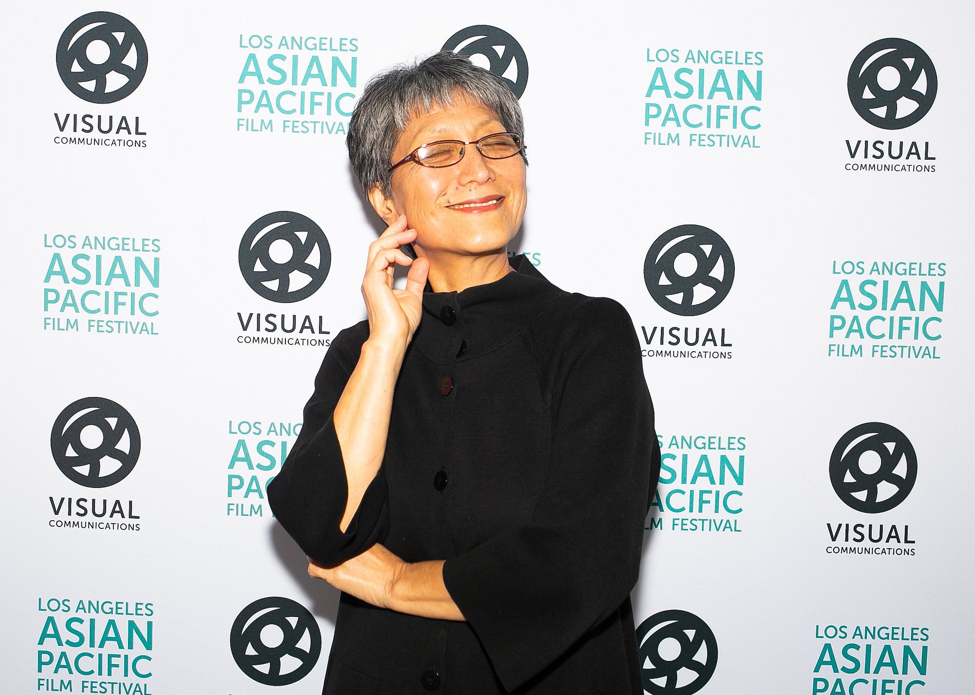 Deann Borshay Liem arrives at the Japanese American National Museum.