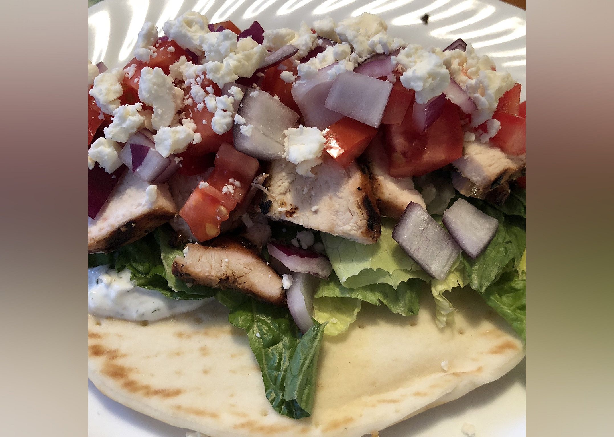 Chicken Souvlaki Gyro Style