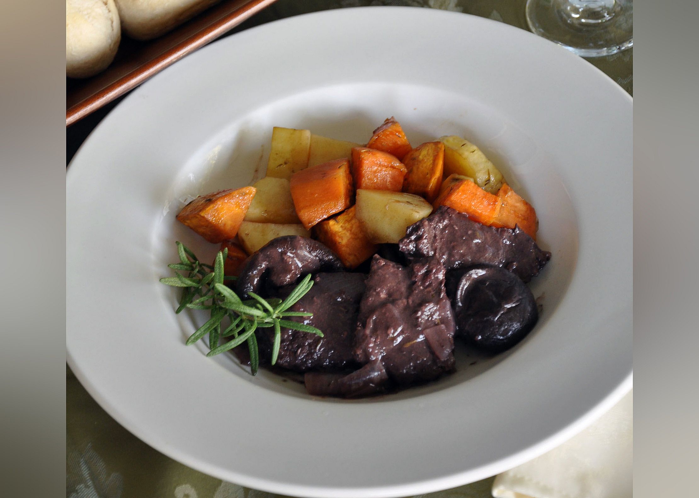 Braised Venison with Rosemary and Shiitake