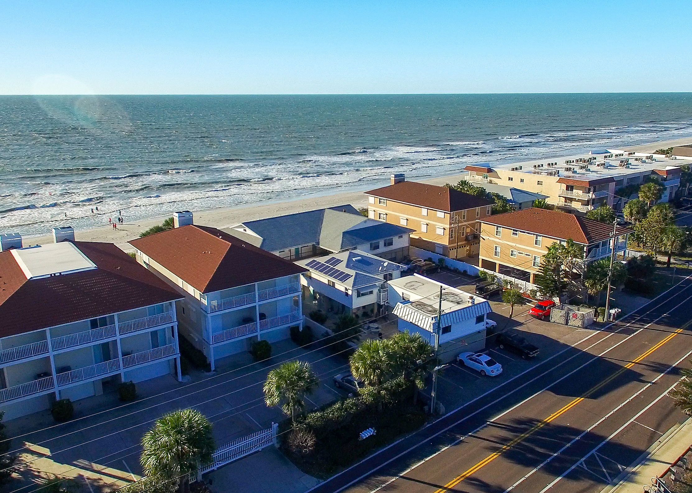 River and landscape of Indian Shores, Florida coastline aerial view.