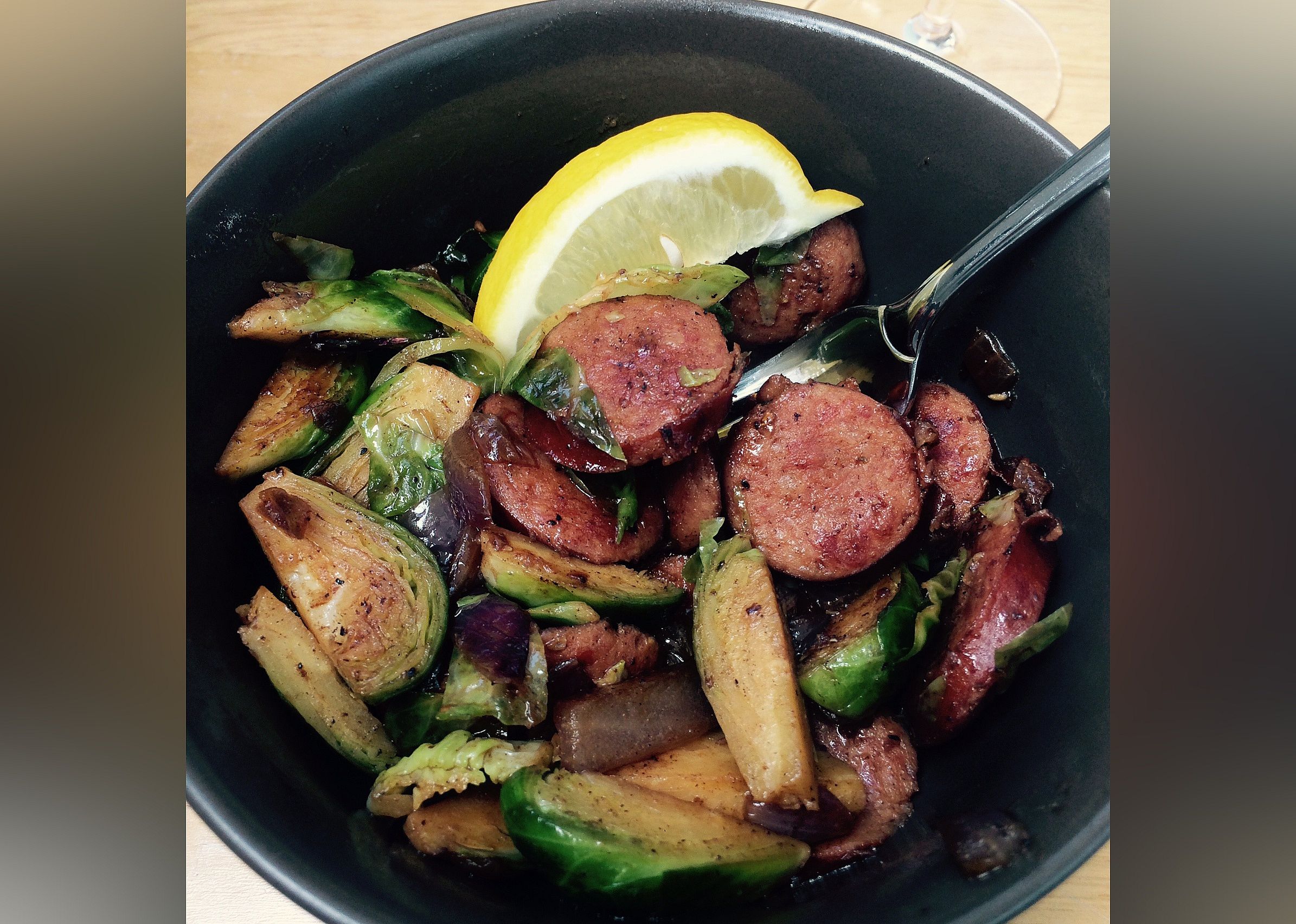 Kielbasa with Brussels Sprouts