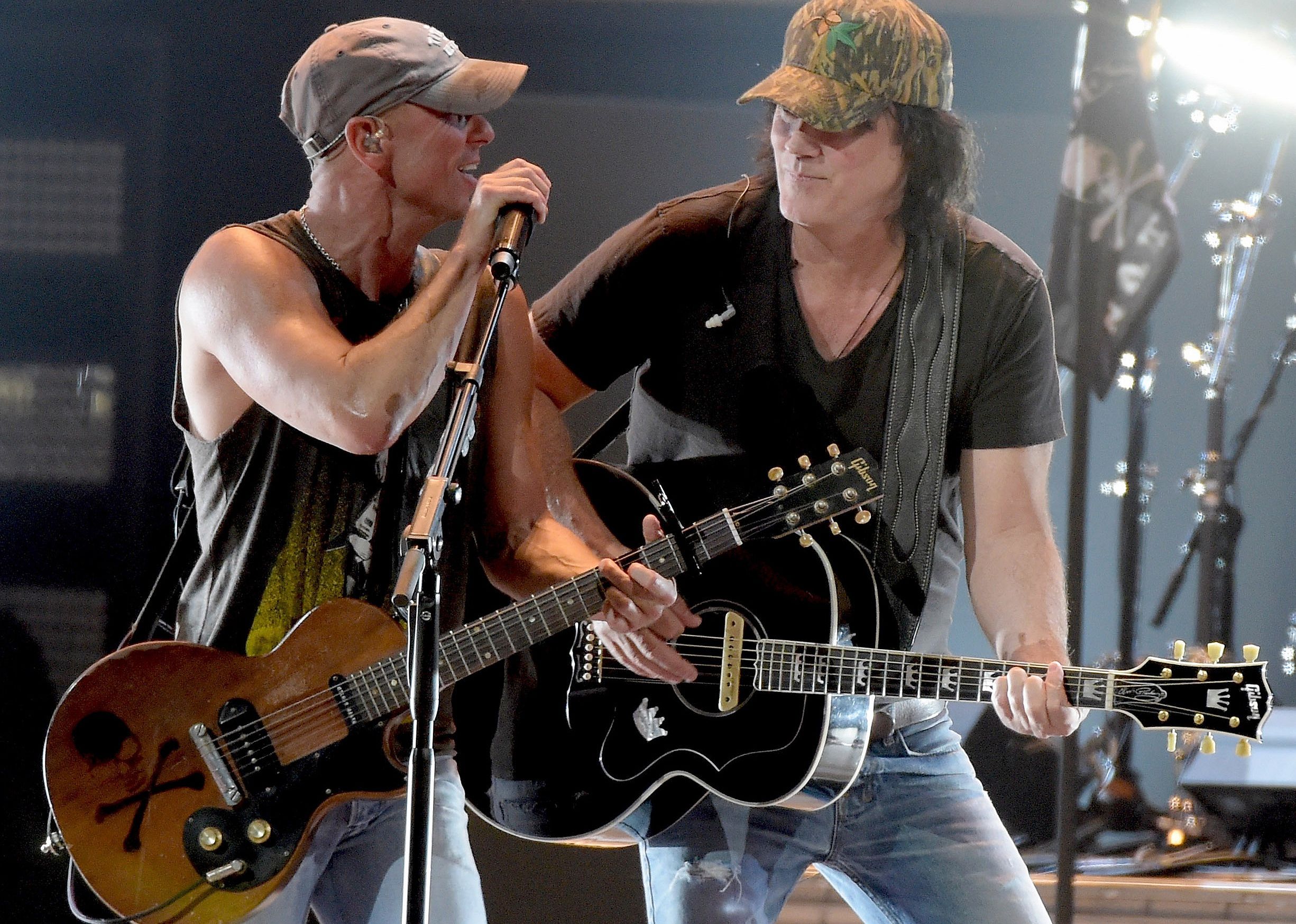 Kenny Chesney and David Lee Murphy perform onstage during Kenny Chesney's The Big Revival 2015 Tour.