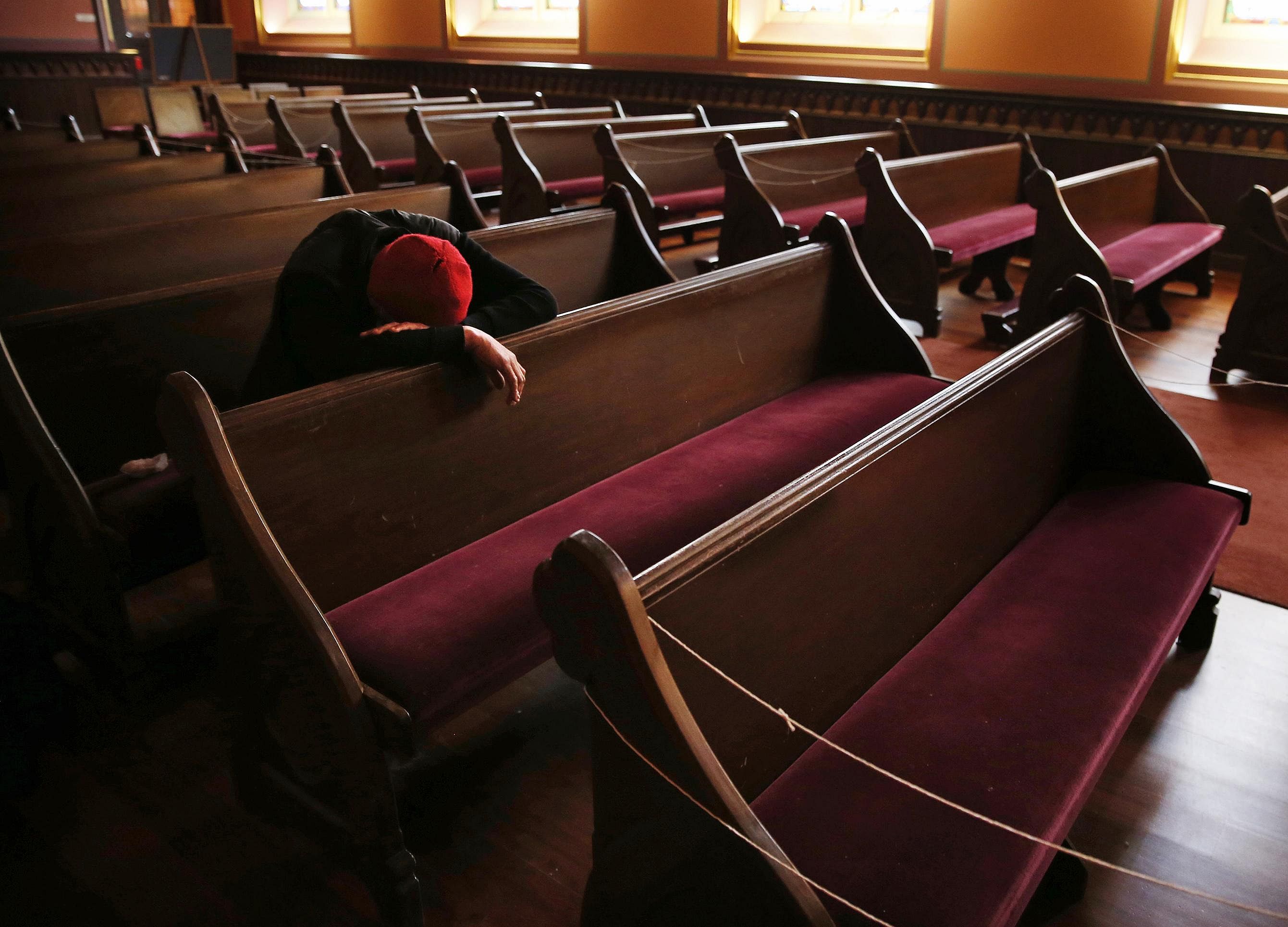 Solitude inside a chapel in Boston