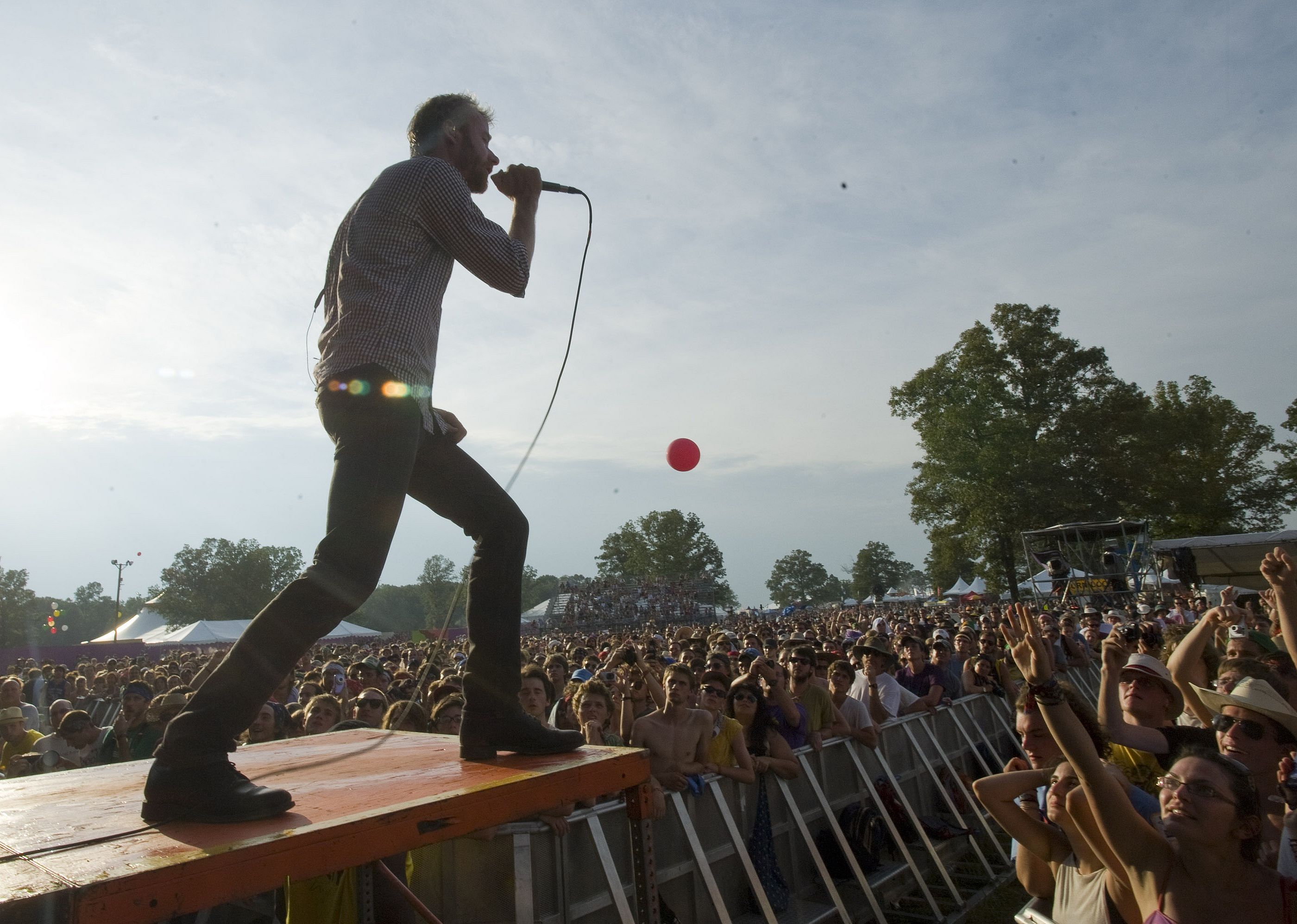 The National's Matt Berninger sings at a concert