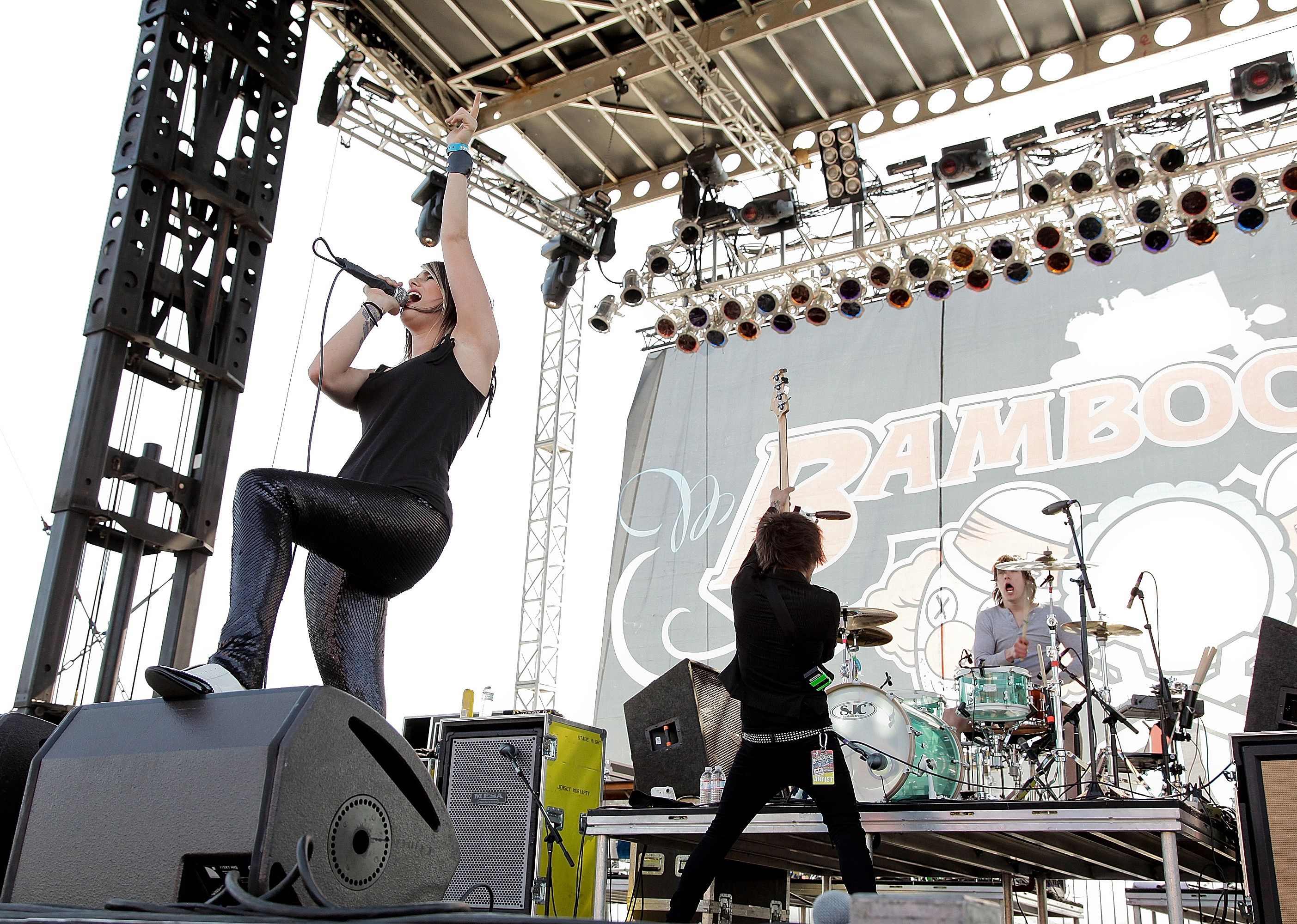 Hey Monday performs at the Bamboozle Festival. 