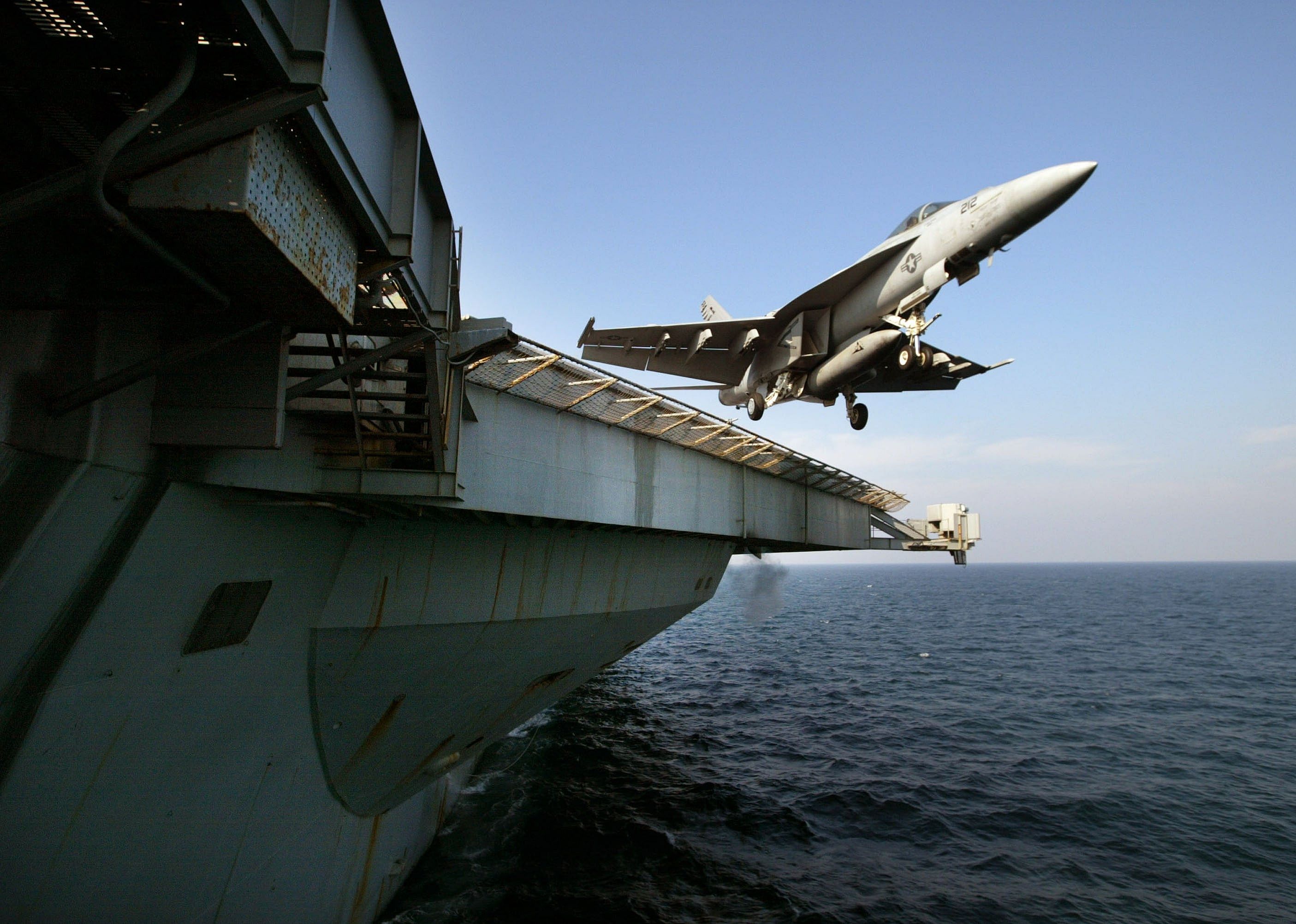 Pilots From USS Abraham Lincoln patrol the No Fly Zone over Iraq.