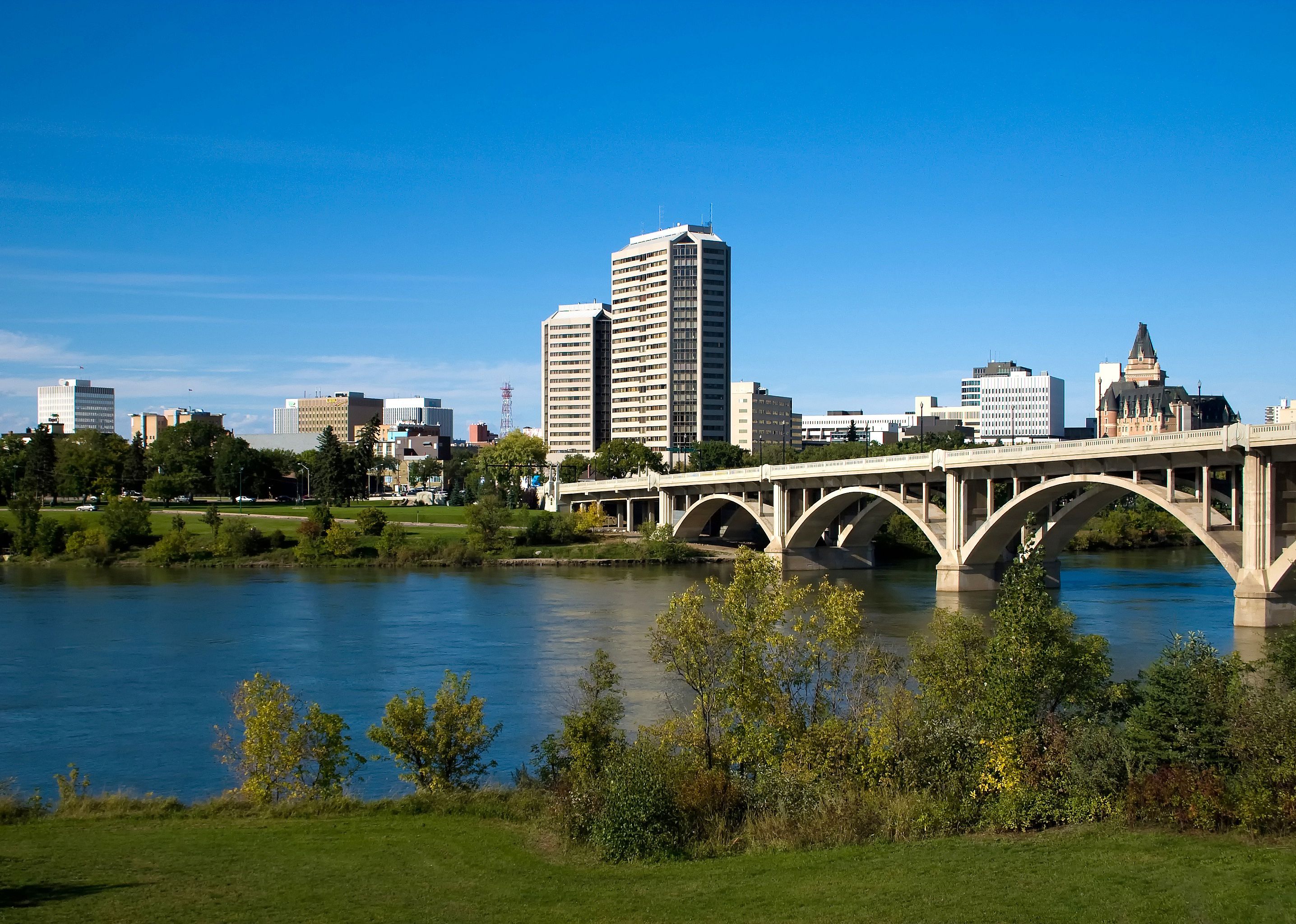 Saskatoon cityscape on sunny day